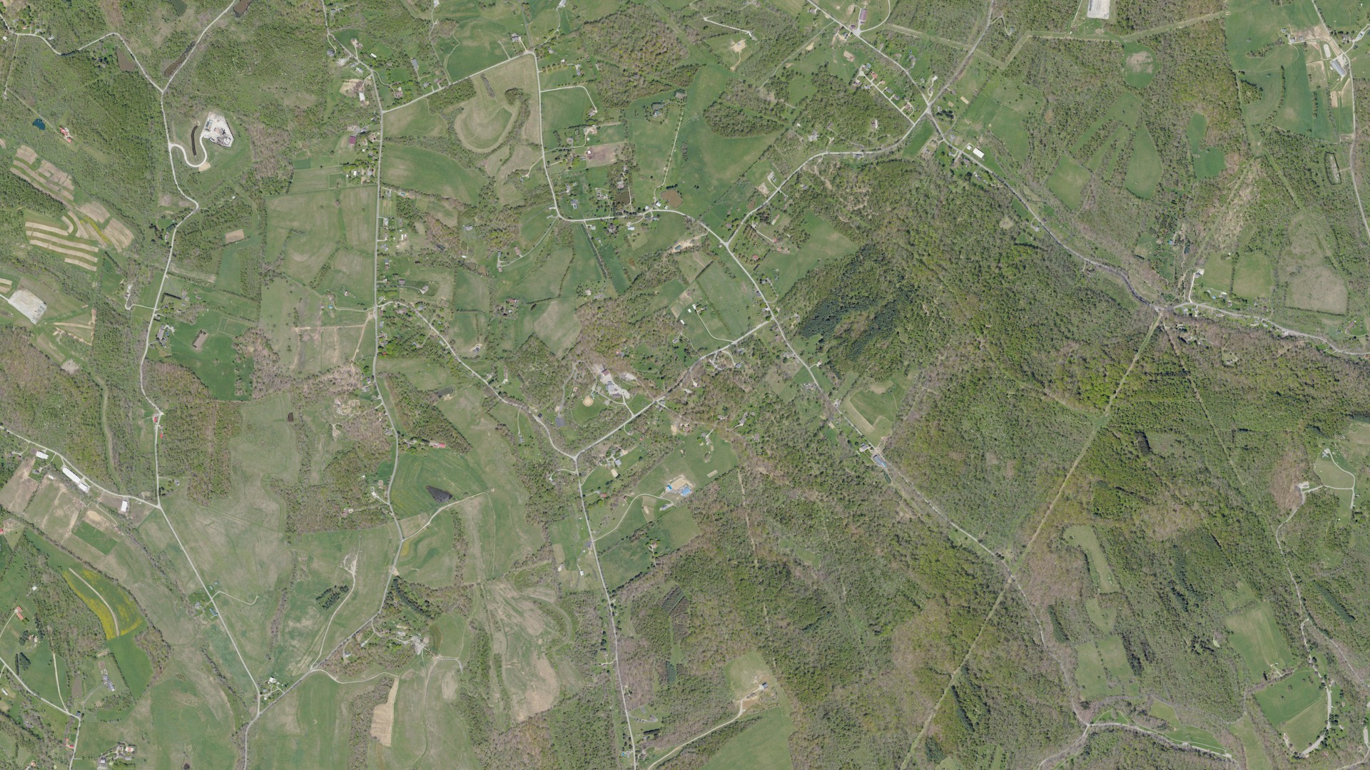 Aerial view of land around Nottingham, Pennsylvania