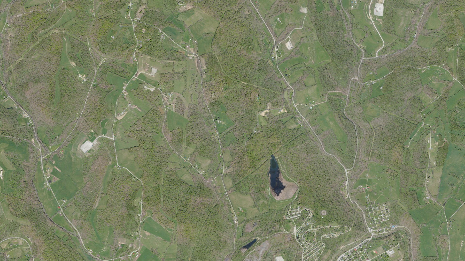 Aerial view of land around West Bethlehem, Pennsylvania