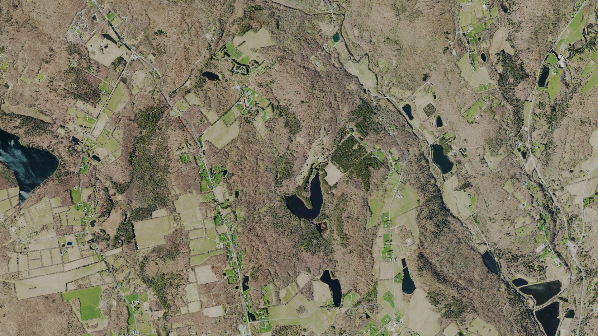 Aerial view of land around Dyberry, Pennsylvania