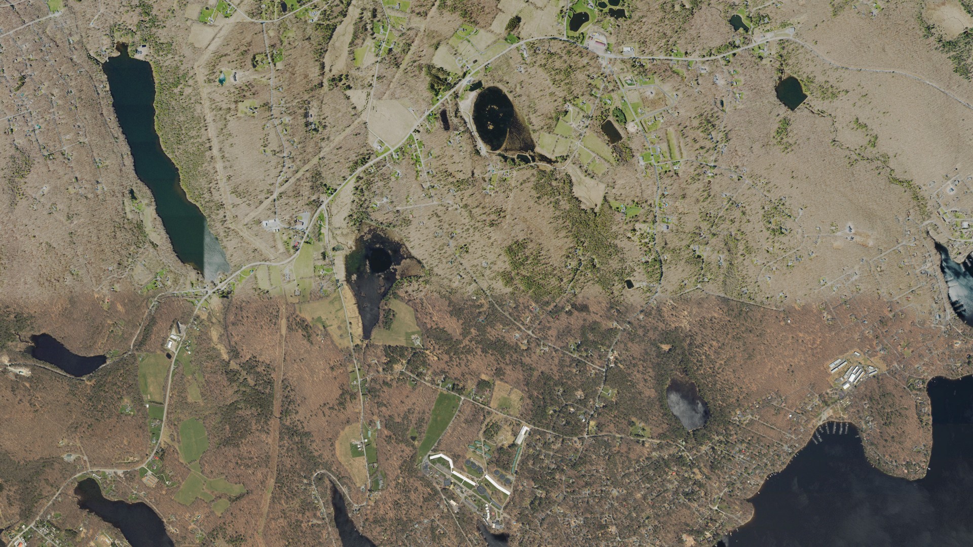 Aerial view of land around Paupack, Pennsylvania