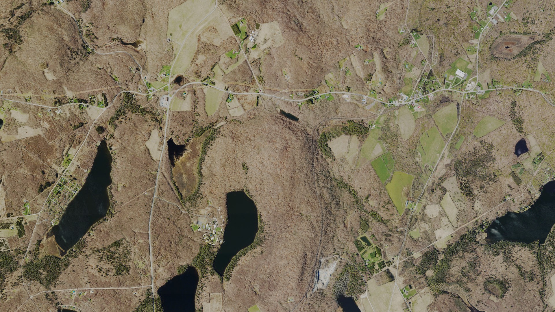 Aerial view of land around Preston, Pennsylvania