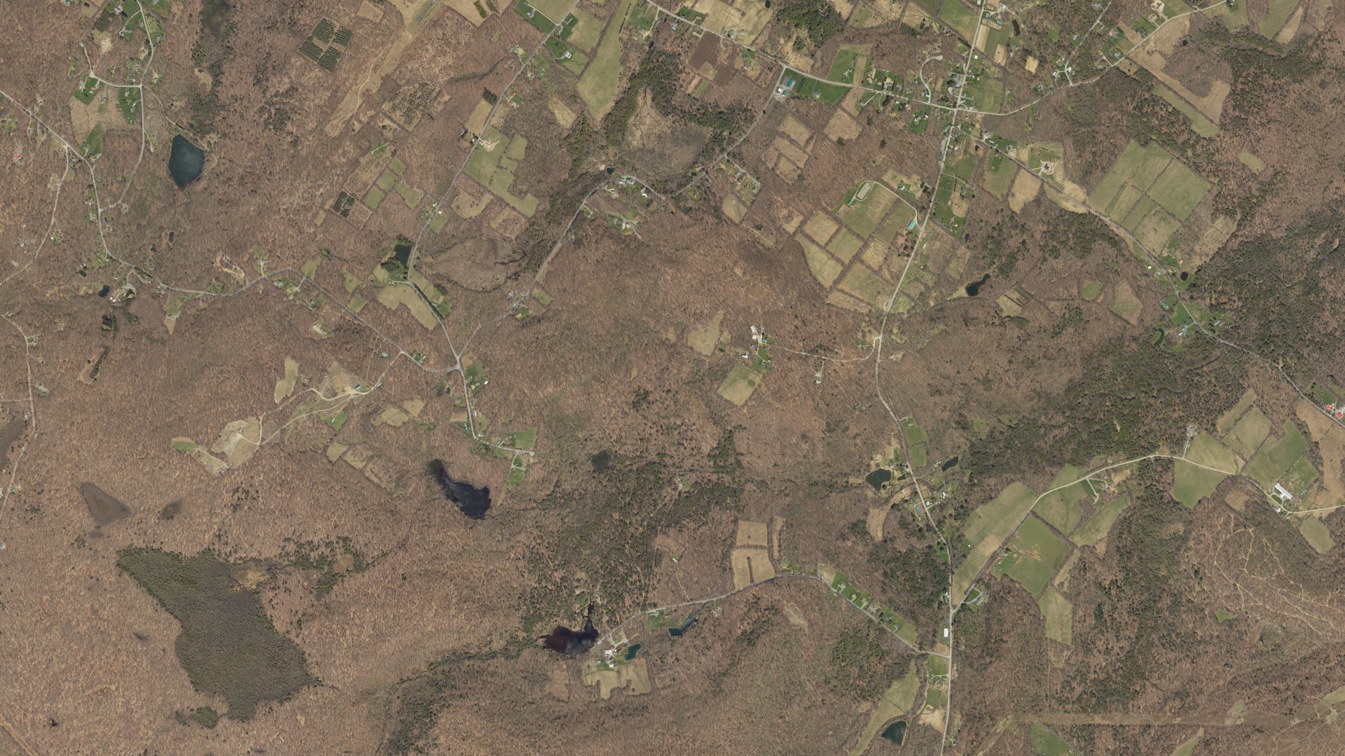 Natural-color aerial photograph of land around Sterling, Pennsylvania