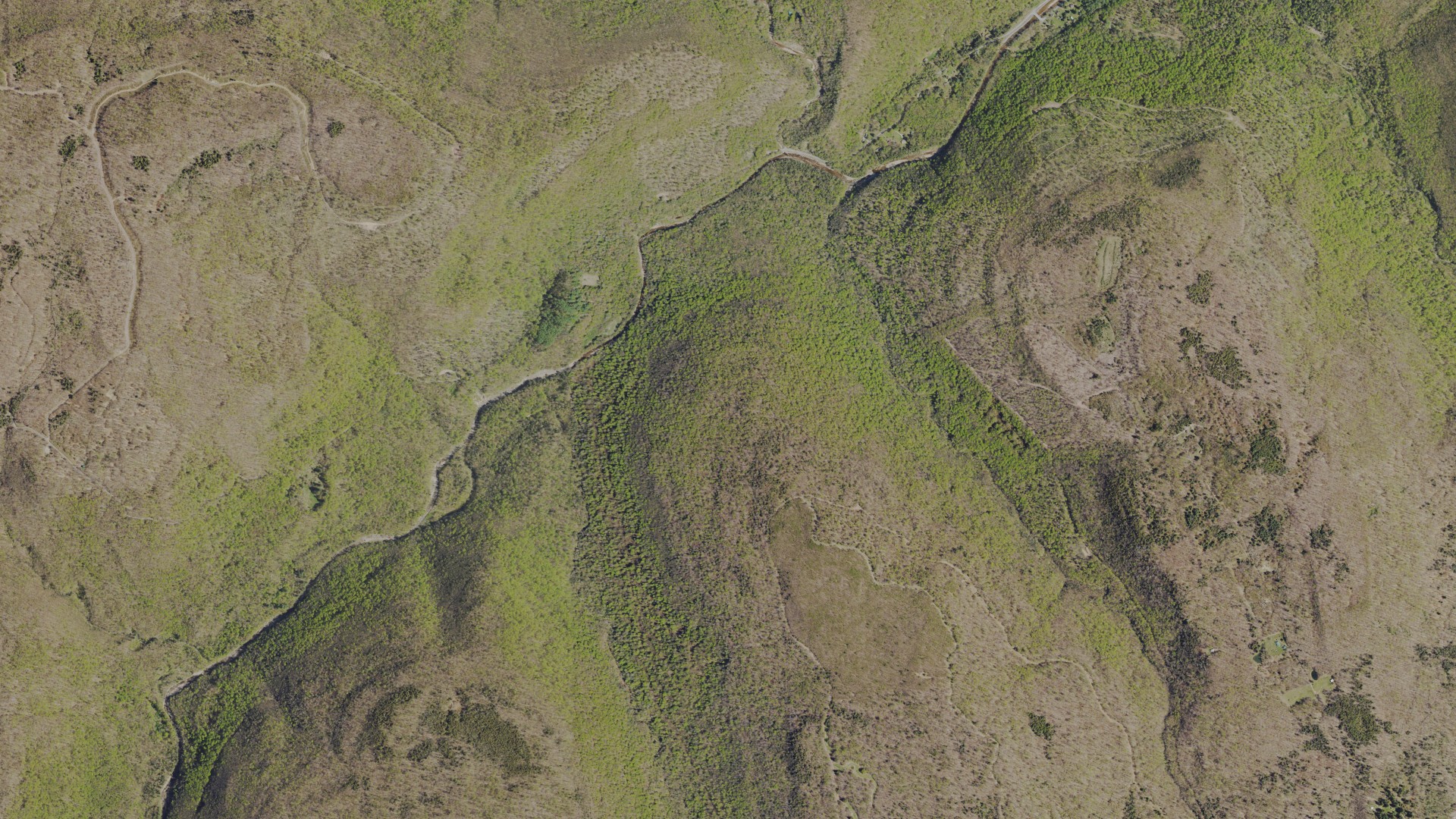 Aerial view of land around Forkston, Pennsylvania