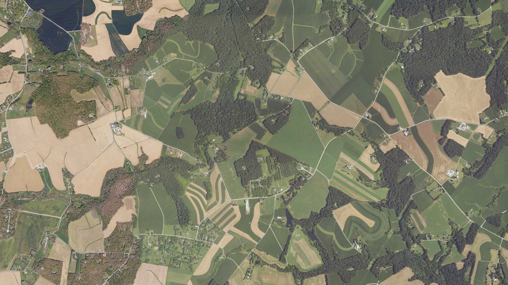 Aerial view of land around East Hopewell, Pennsylvania