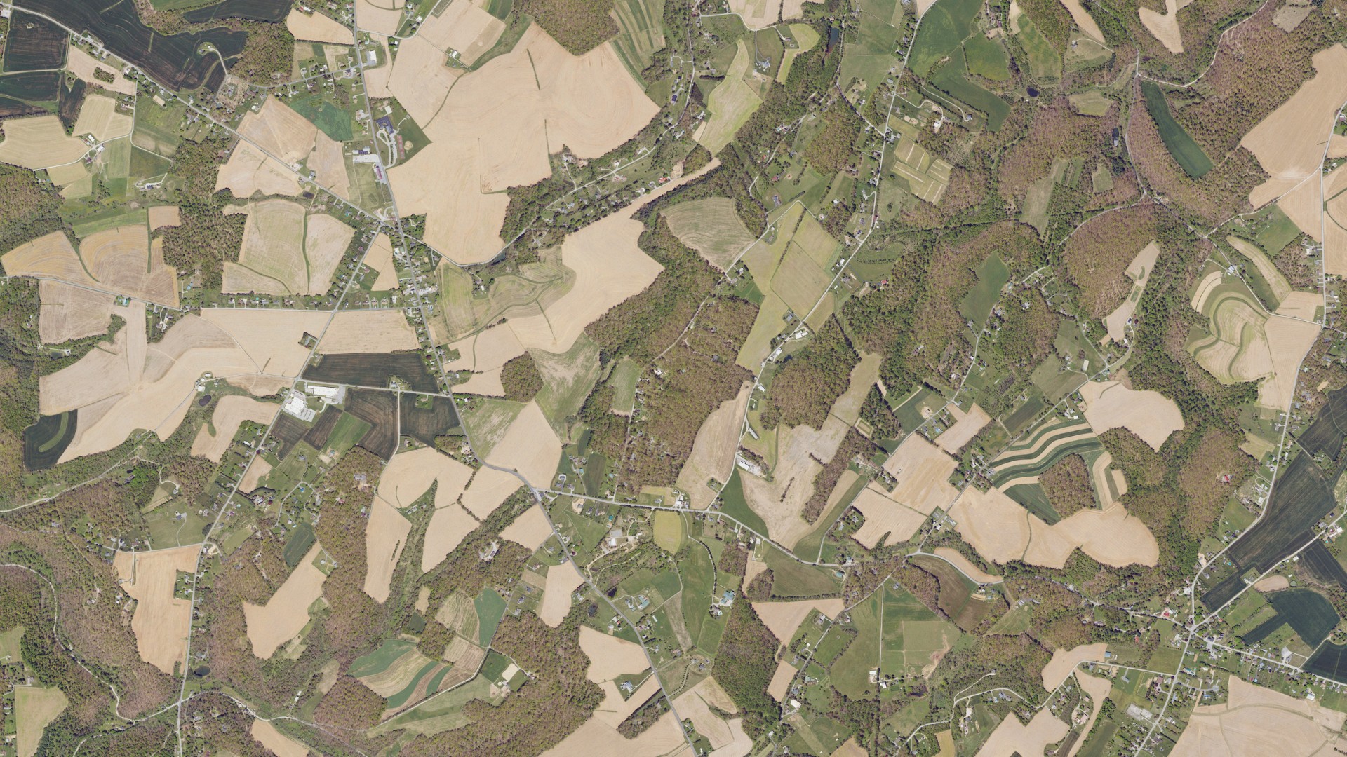 Aerial view of land around North Hopewell, Pennsylvania