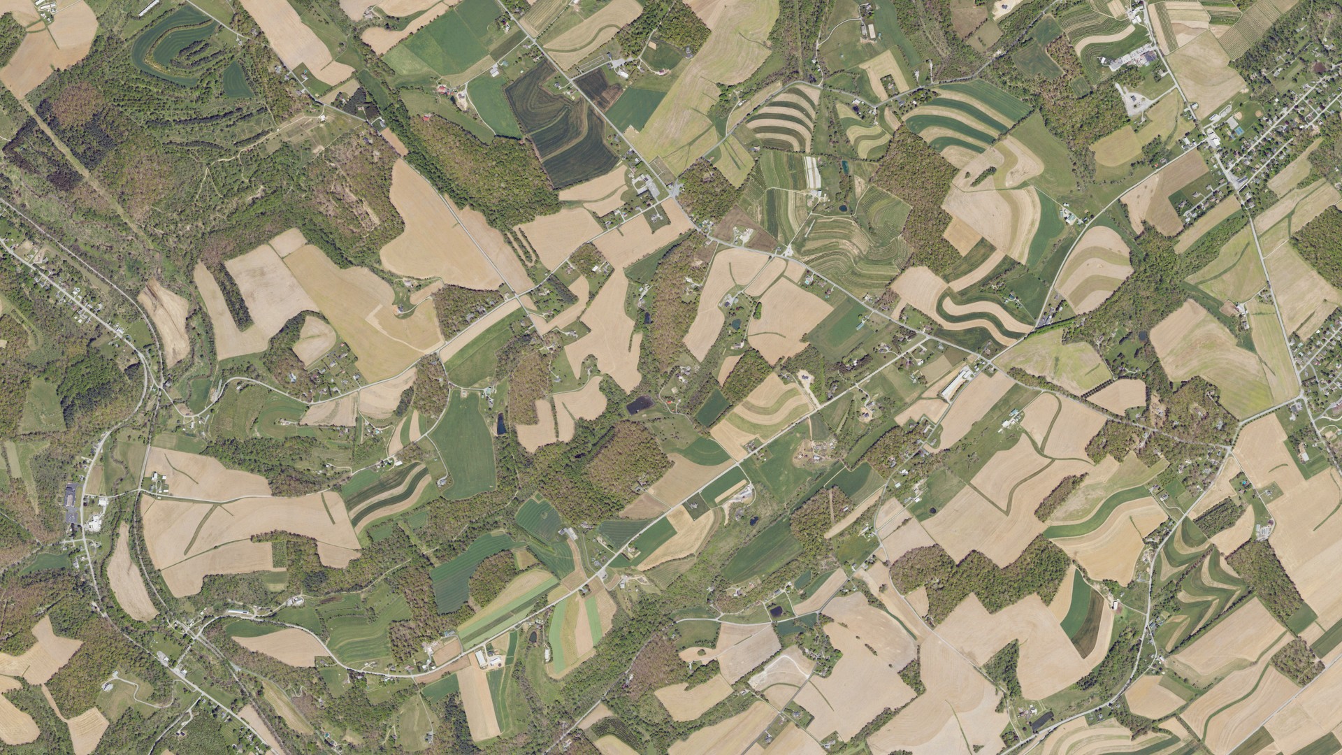 Aerial view of land around Springfield, Pennsylvania