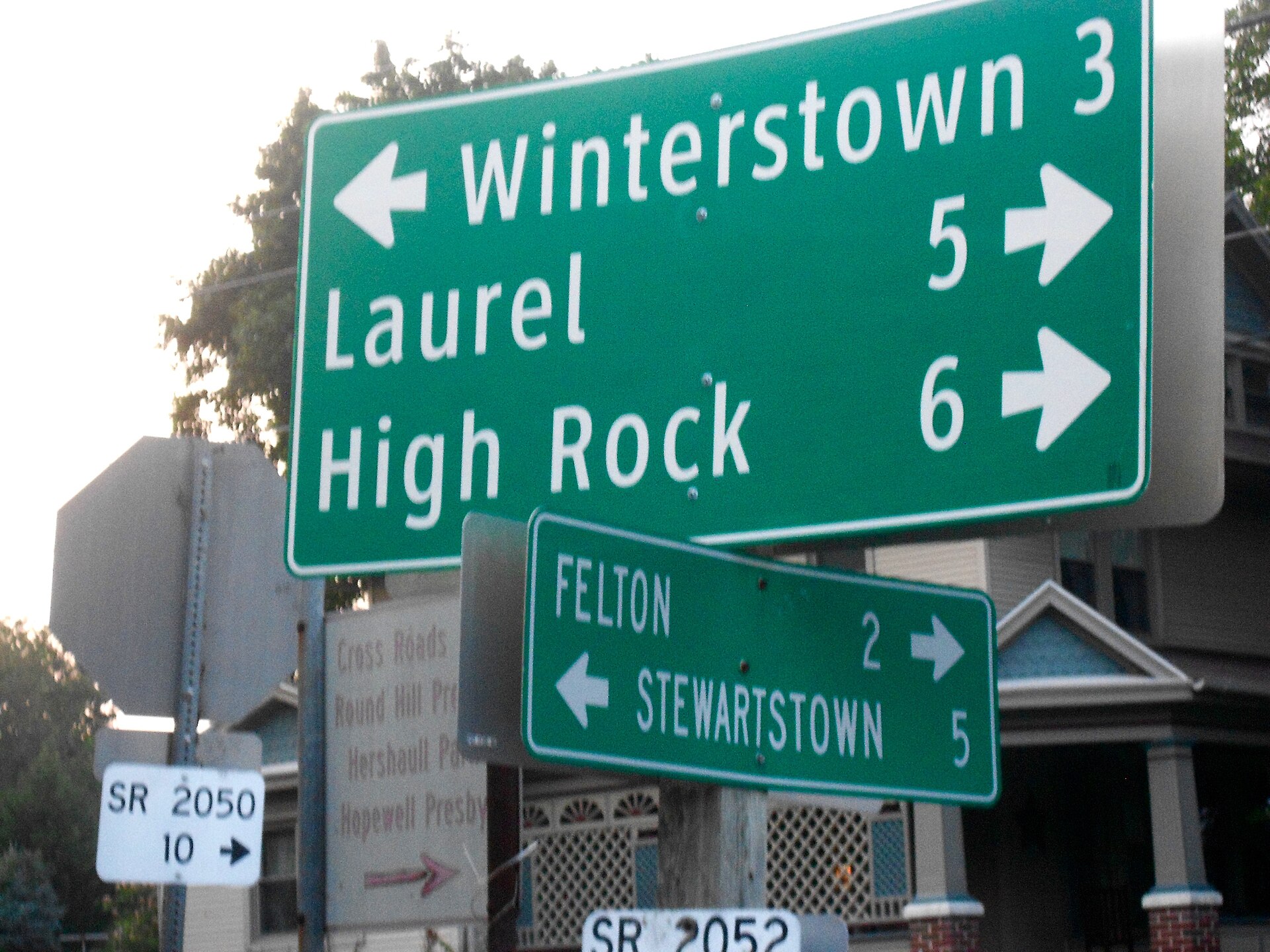 Signs at the crossroads in the borough of Crossroads, York County, Pennsylvania — Cross Roads, Pennsylvania