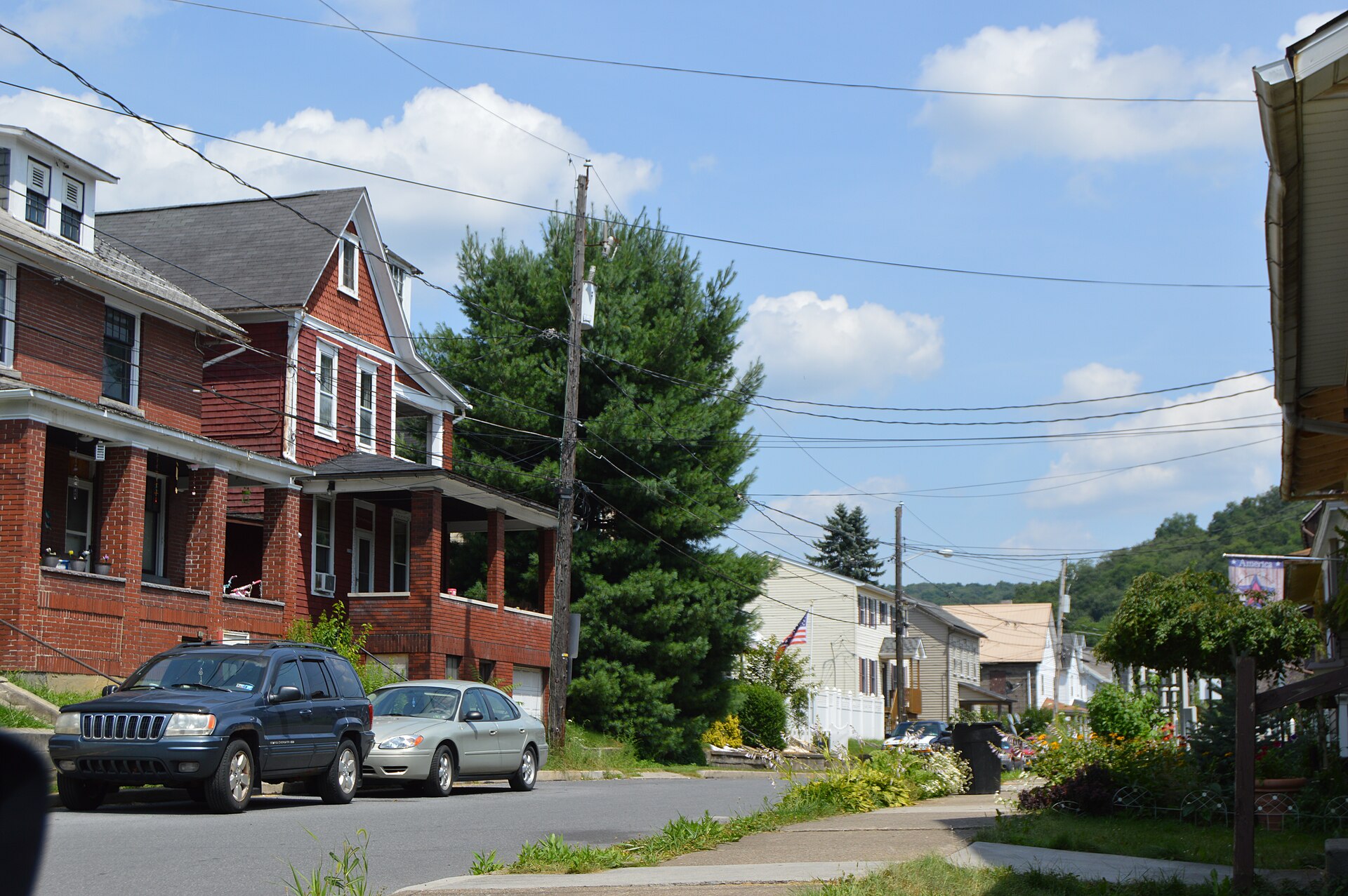 Houses on David Street east of Von Lunen Road in Dale, Pennsylvania, United States.
