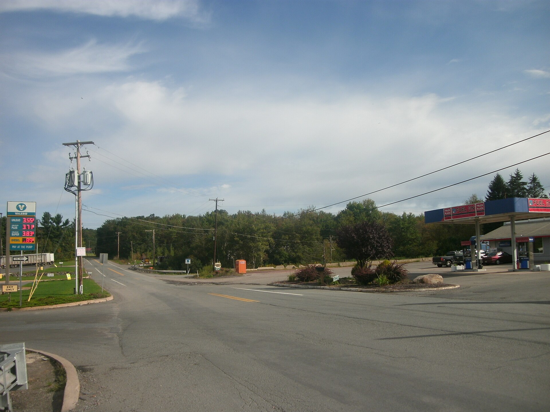 Pennsylvania Route 534 heading northbound from the interchange with Interstate 80 in East Side, Pennsylvania.