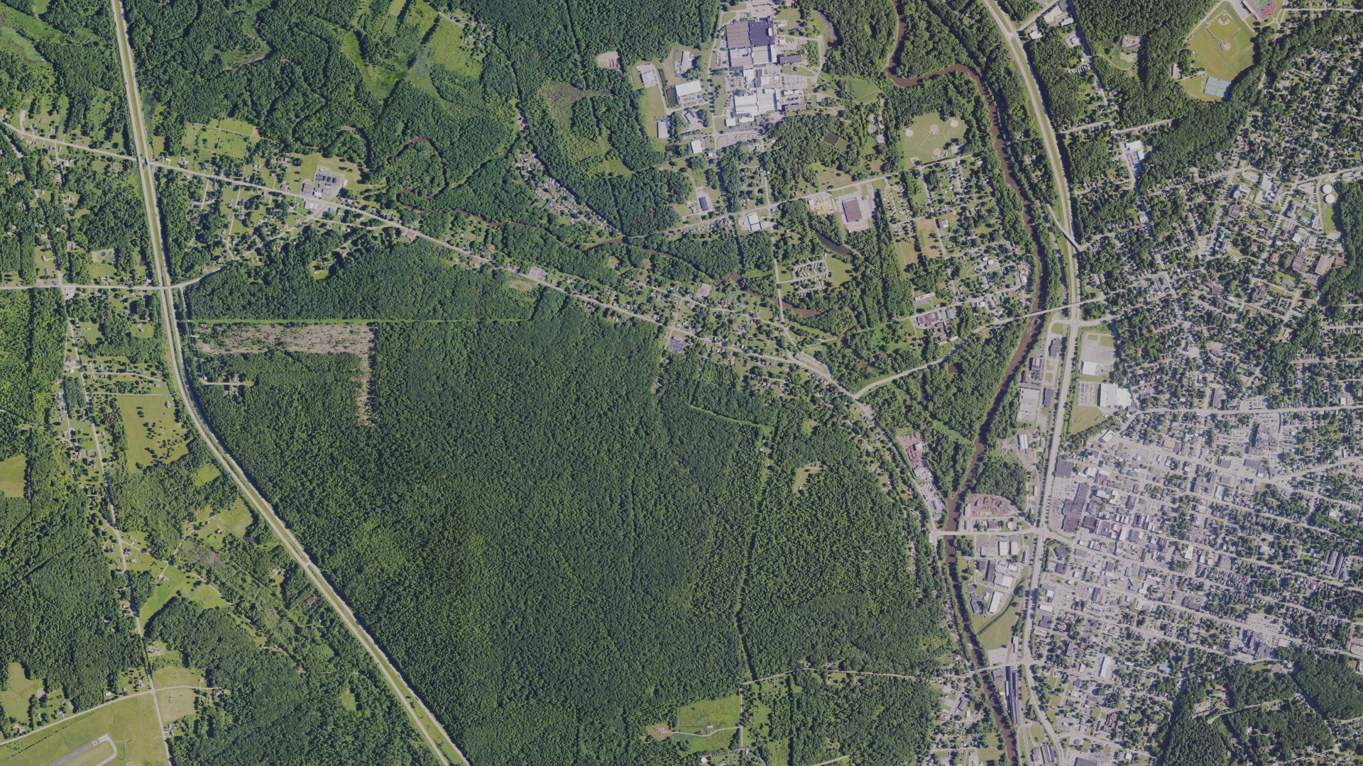 Aerial view of land around Fredericksburg, Pennsylvania