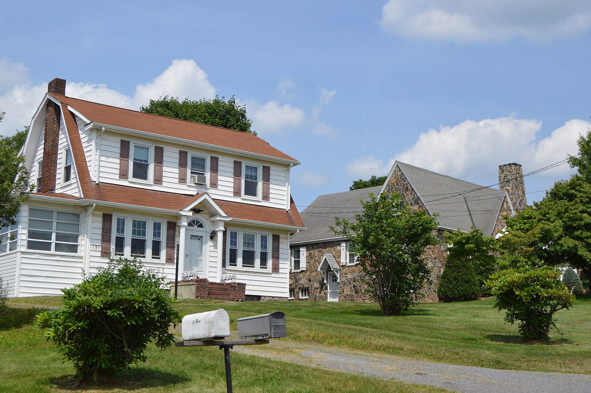 Houses on Kinzey Street east of Alfred Street in Geistown, Pennsylvania, United States.