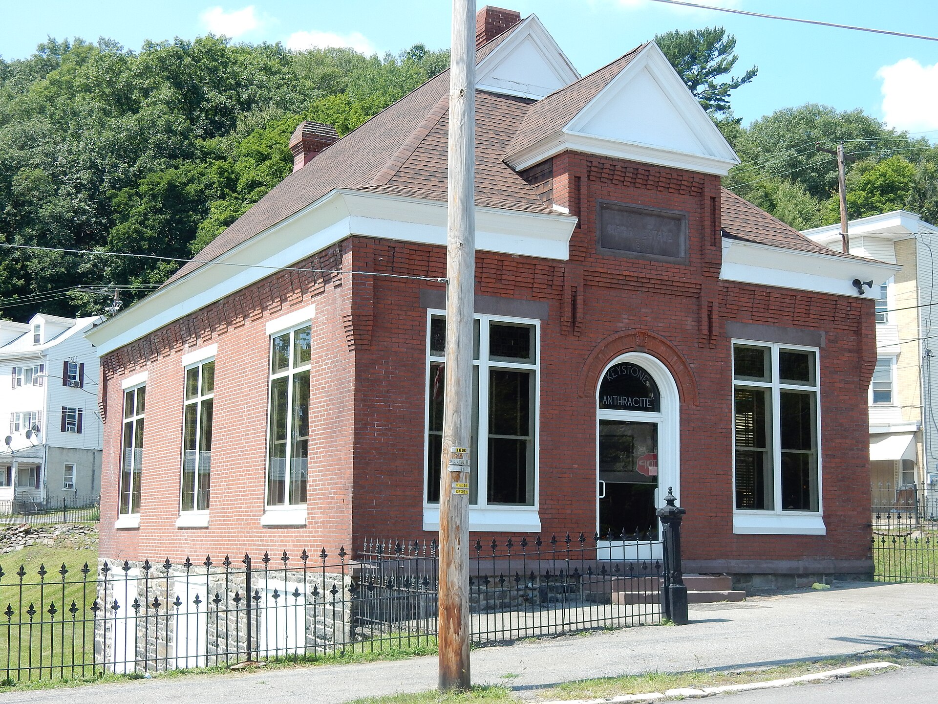 Girard Estate Office (built 1888), Corner of E. Mahanoy Ave. and N. 2nd St., Girardville, Schuylkill County, Pennsylvania. Currently Keystone Anthracite Corp.