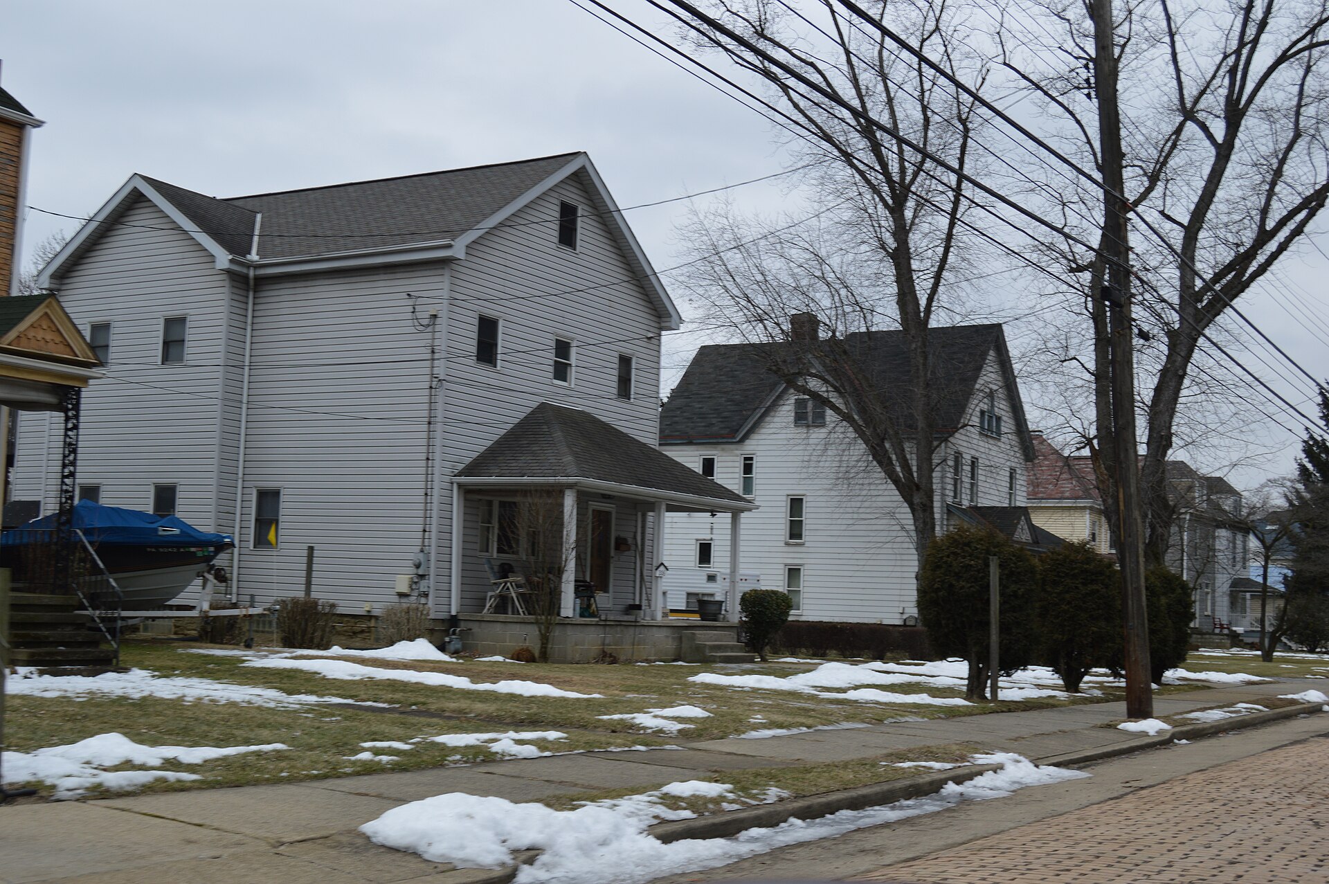 Houses on the southern side of Beaver Street in Glenfield, Pennsylvania, United States.