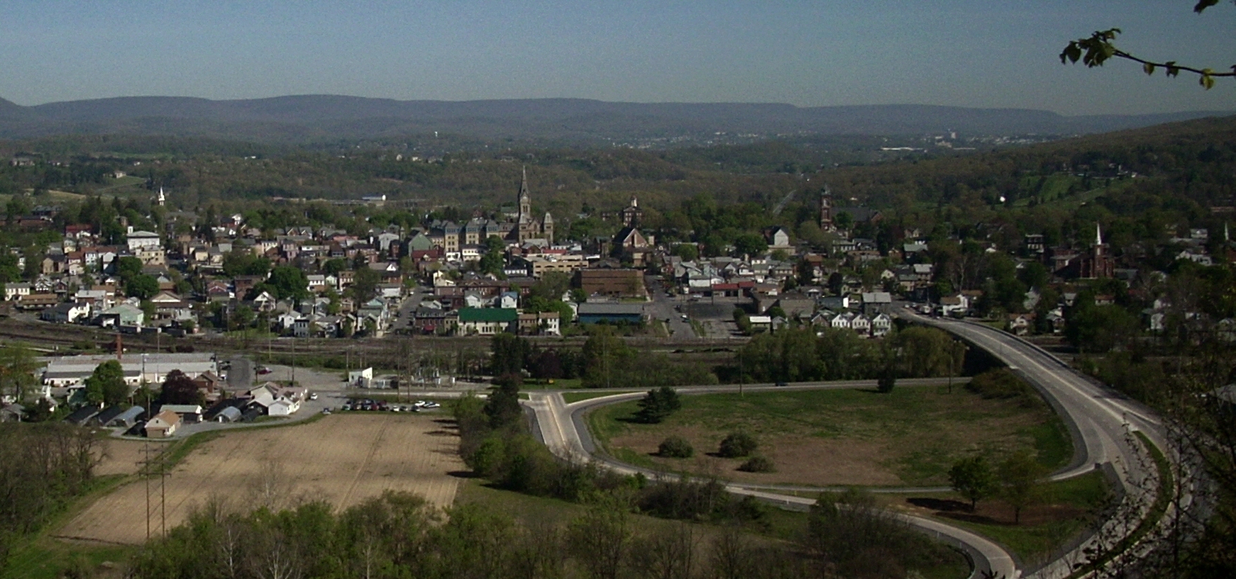 The borough of Hollidaysburg as seen from Chimney Rocks. — Pennsylvania