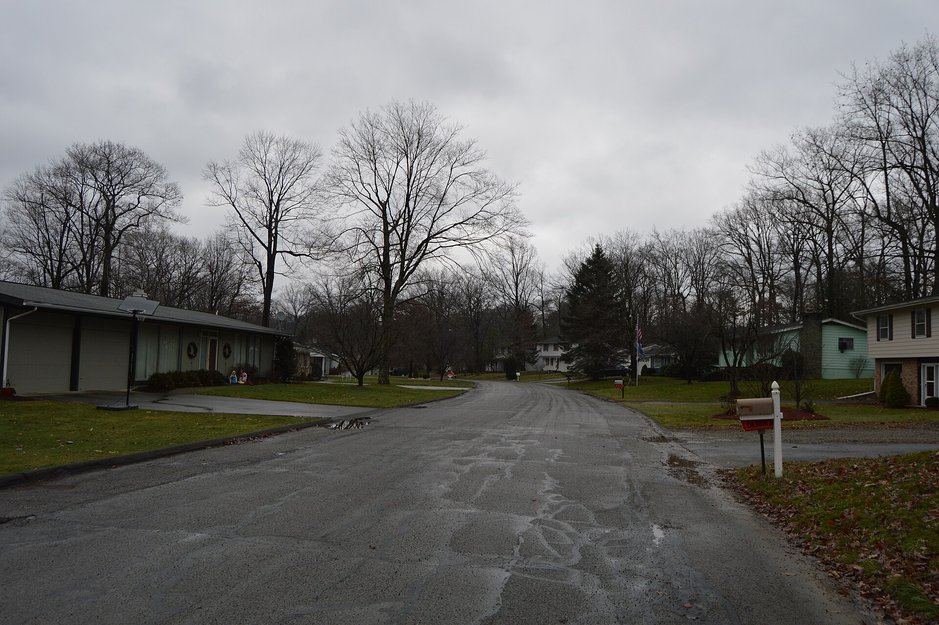 Looking east along Crestmont Drive at Marianne in Paint Township, Clarion County, Pennsylvania, United States.