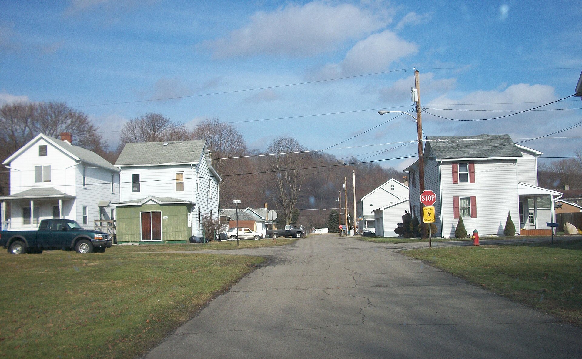 A typical street along the Newell riverfront., Newell,Pennsylvania