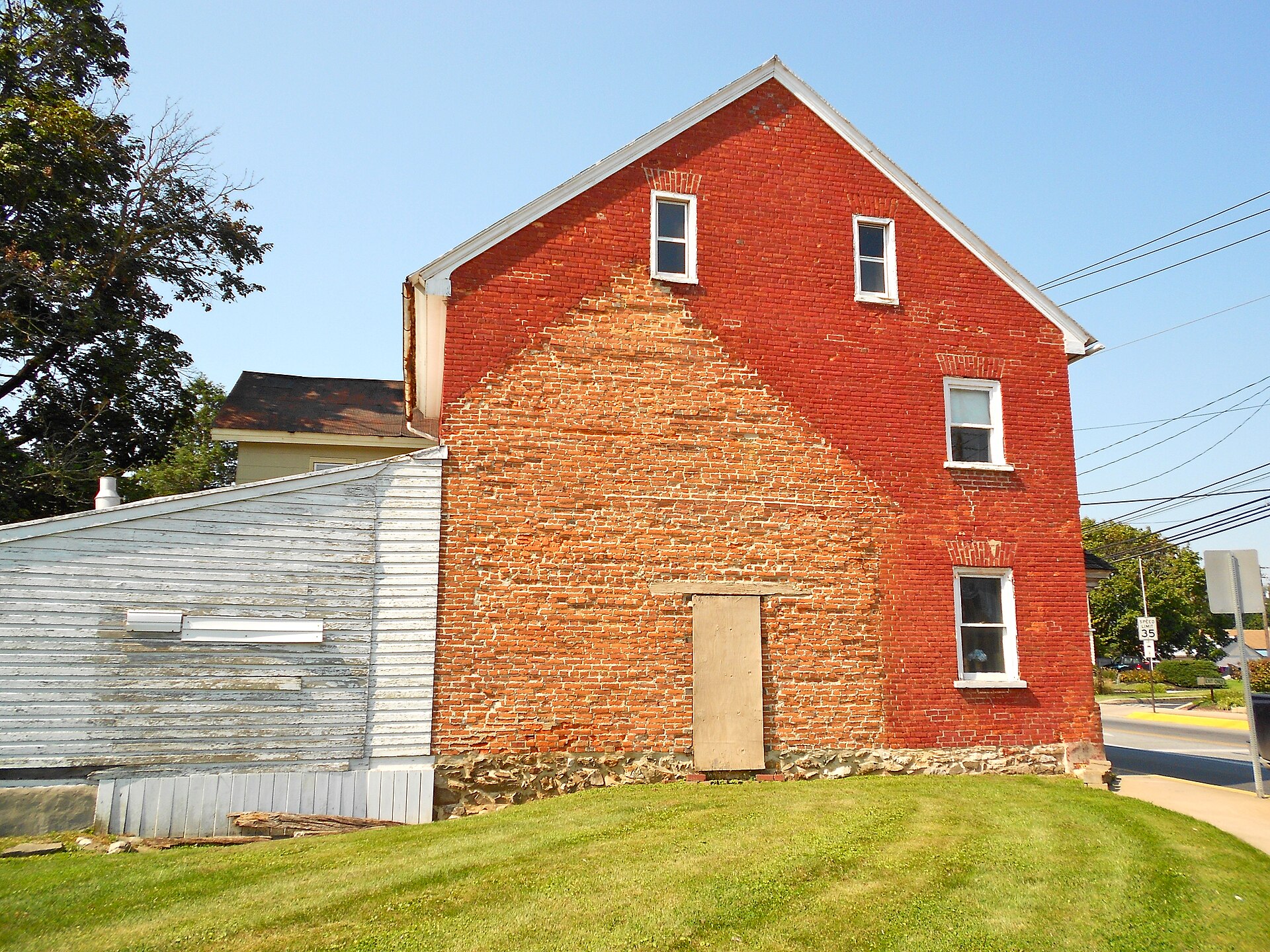 John Casper Stoever Log House House has been moved about 40 ft south and turned 90 degrees. — New Holland, Pennsylvania