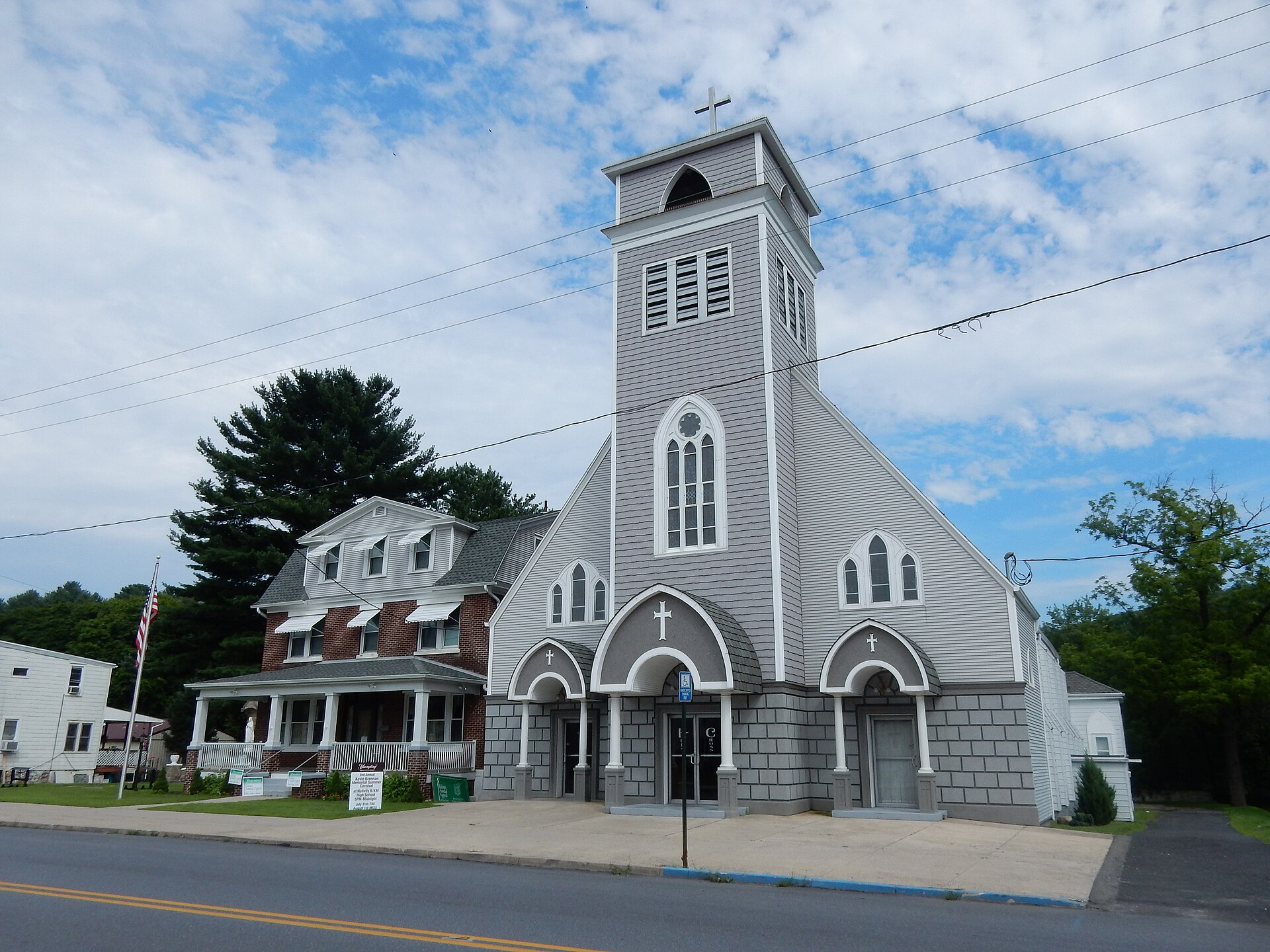 Holy Cross Roman Catholic Church, New Philadelphia, Schuylkill County, Pennsylvania. Valley St. (U.S. Route 209).