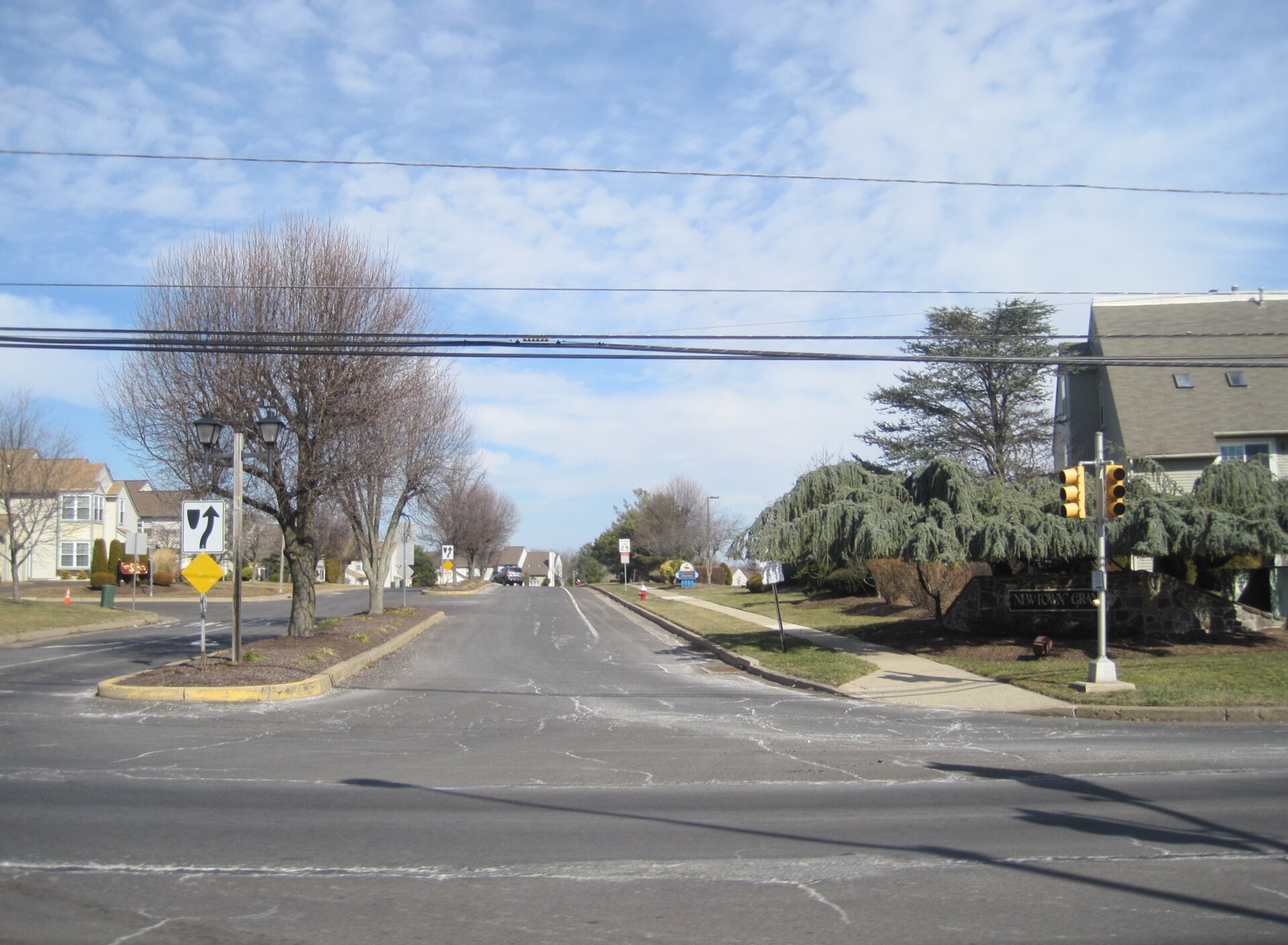 Photo showing Newtown Grant, Pennsylvania, a census-designated place within Newtown Township, Bucks County. Photo taken along Durham Road (Pennsylvania Route 413) at North Drive.