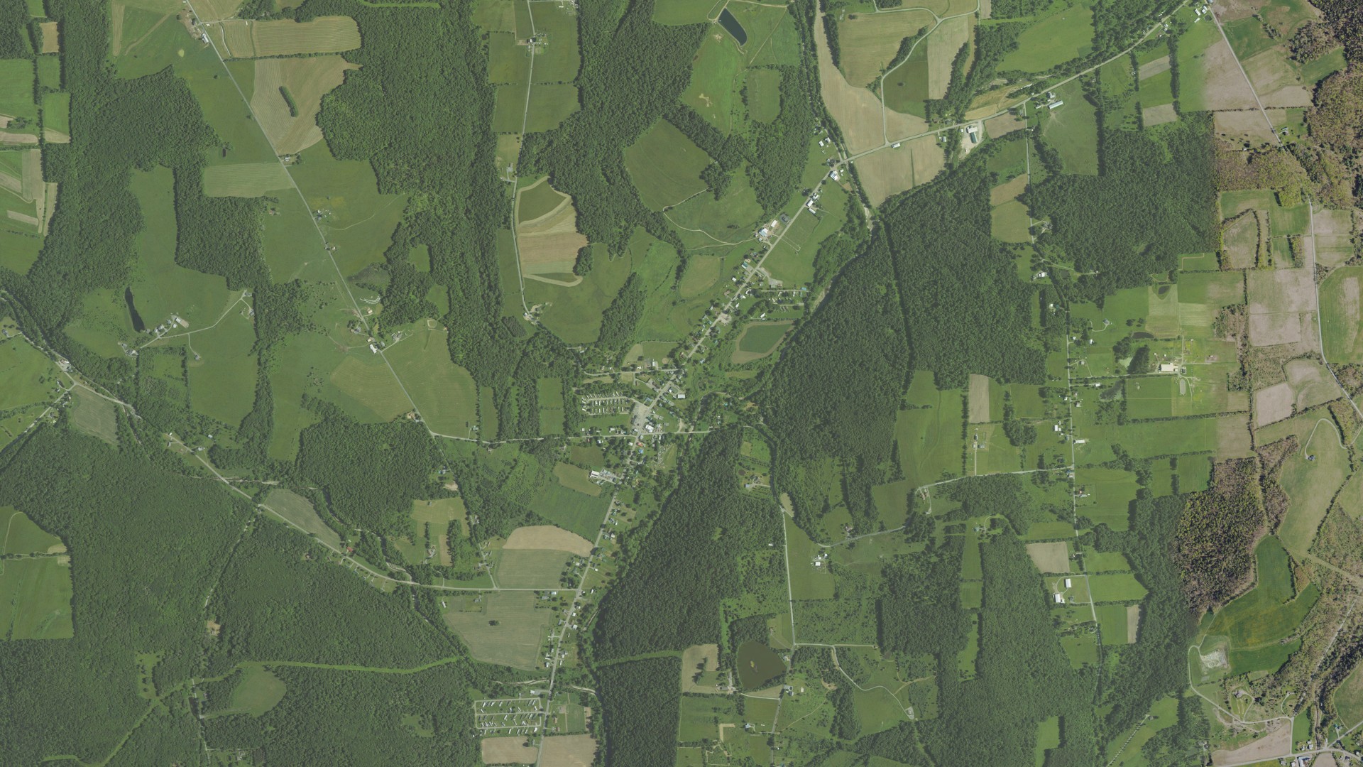 Aerial view of land around Rome, Pennsylvania