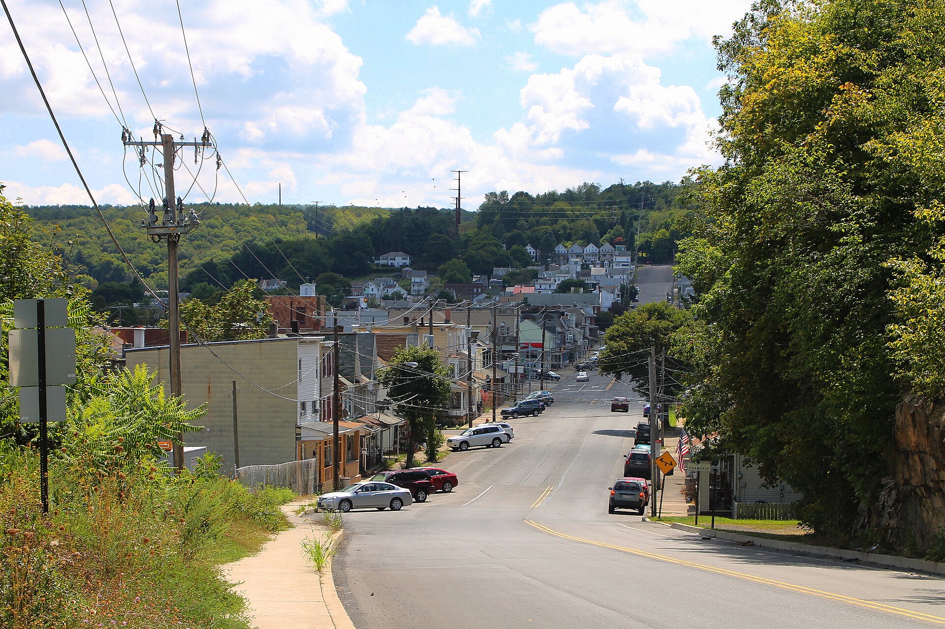 Street scene in Shamokin, Pennsylvania