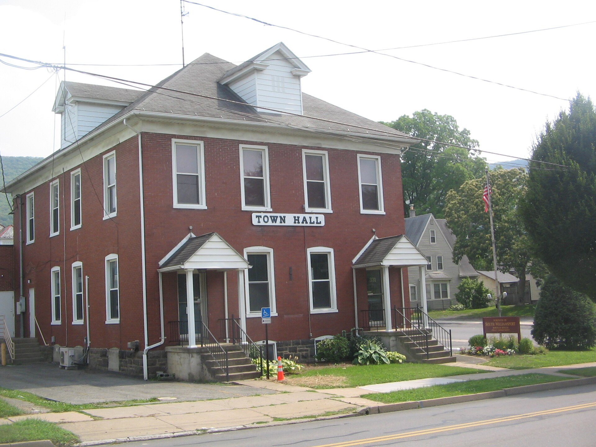 Borough Hall on West Southern Avenue in South Williamsport, Lycoming County, Pennsylvania in the United States.