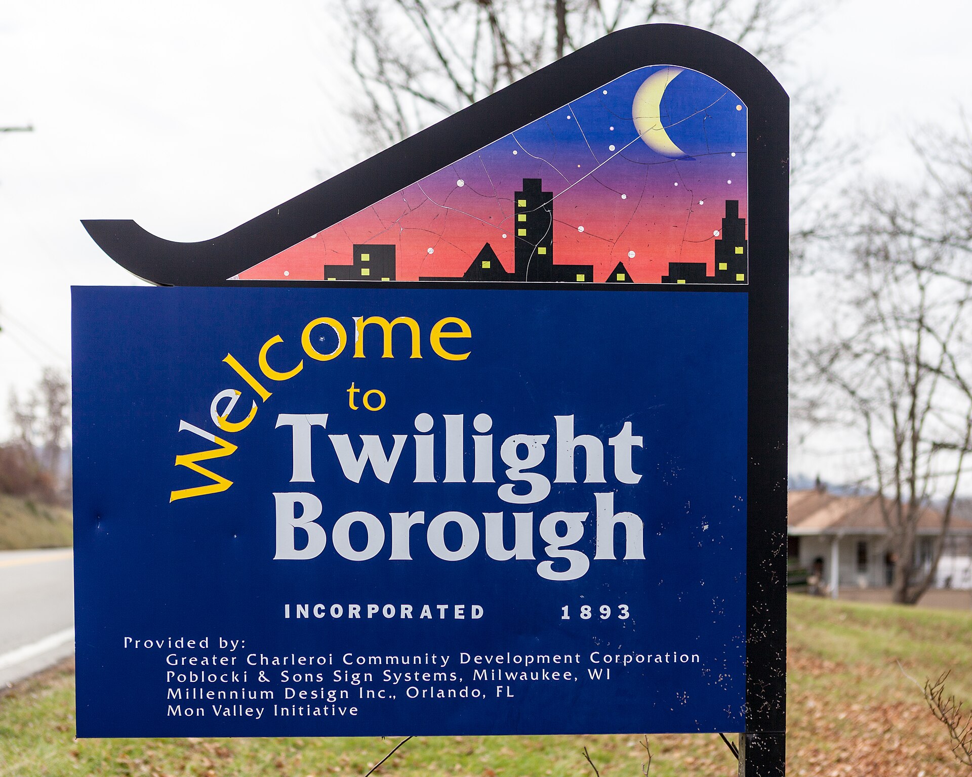 Twilight Borough, Pennsylvania, sign on the northeast side of town on State St.