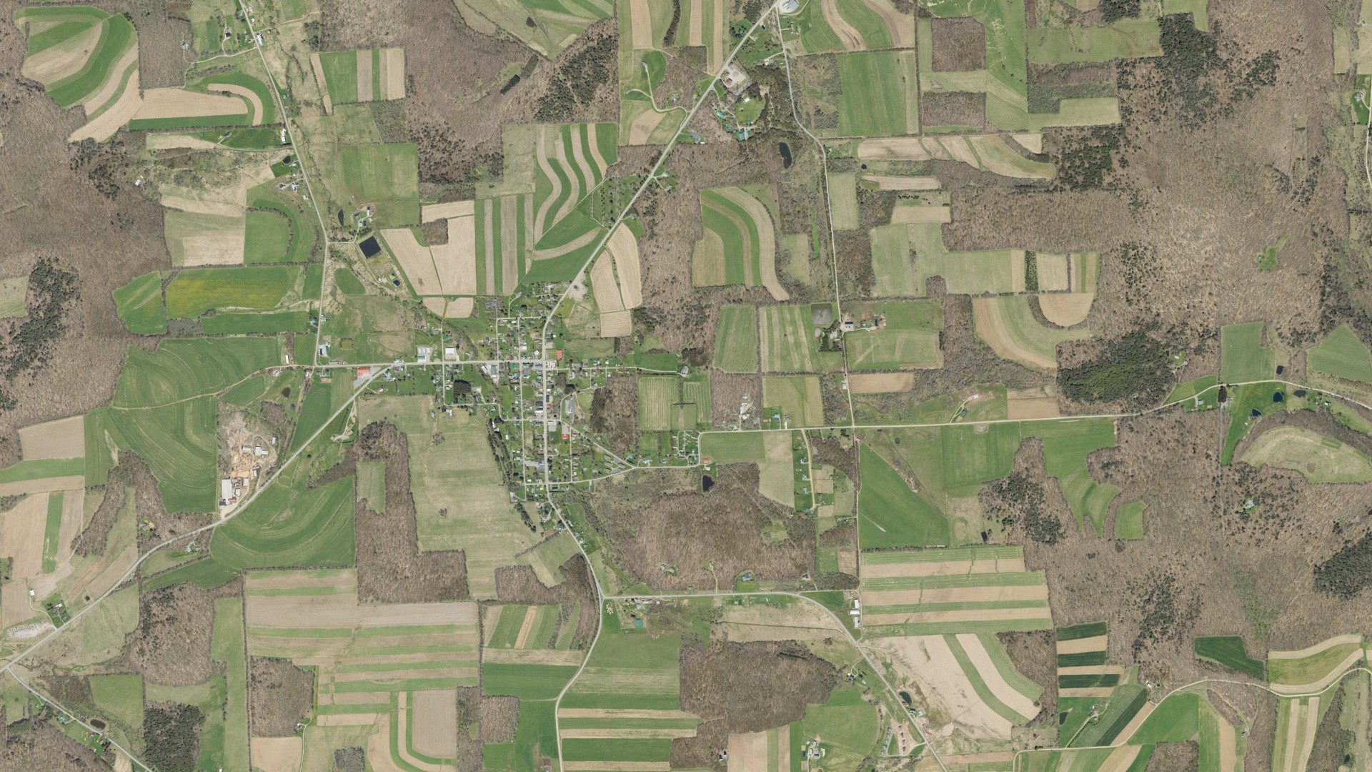 Aerial view of land around Ulysses, Pennsylvania