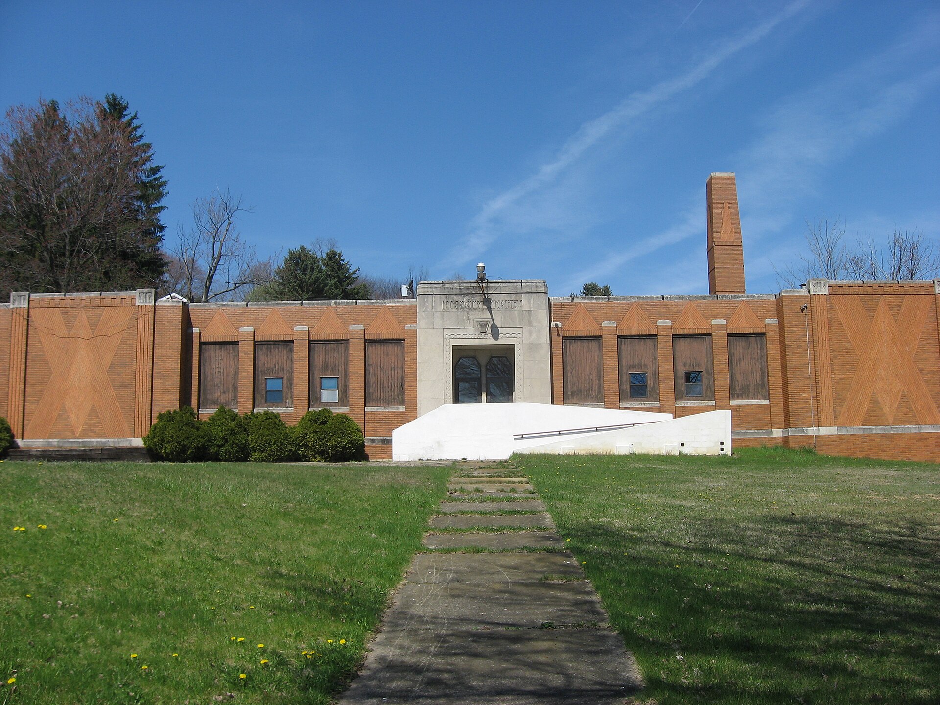 Former Liberty School in West Mayfield, Pennsylvania, United States, located along the south side of the 37th Street Extension (Pennsylvania Route 251) between 4th Avenue and Harbison Road.