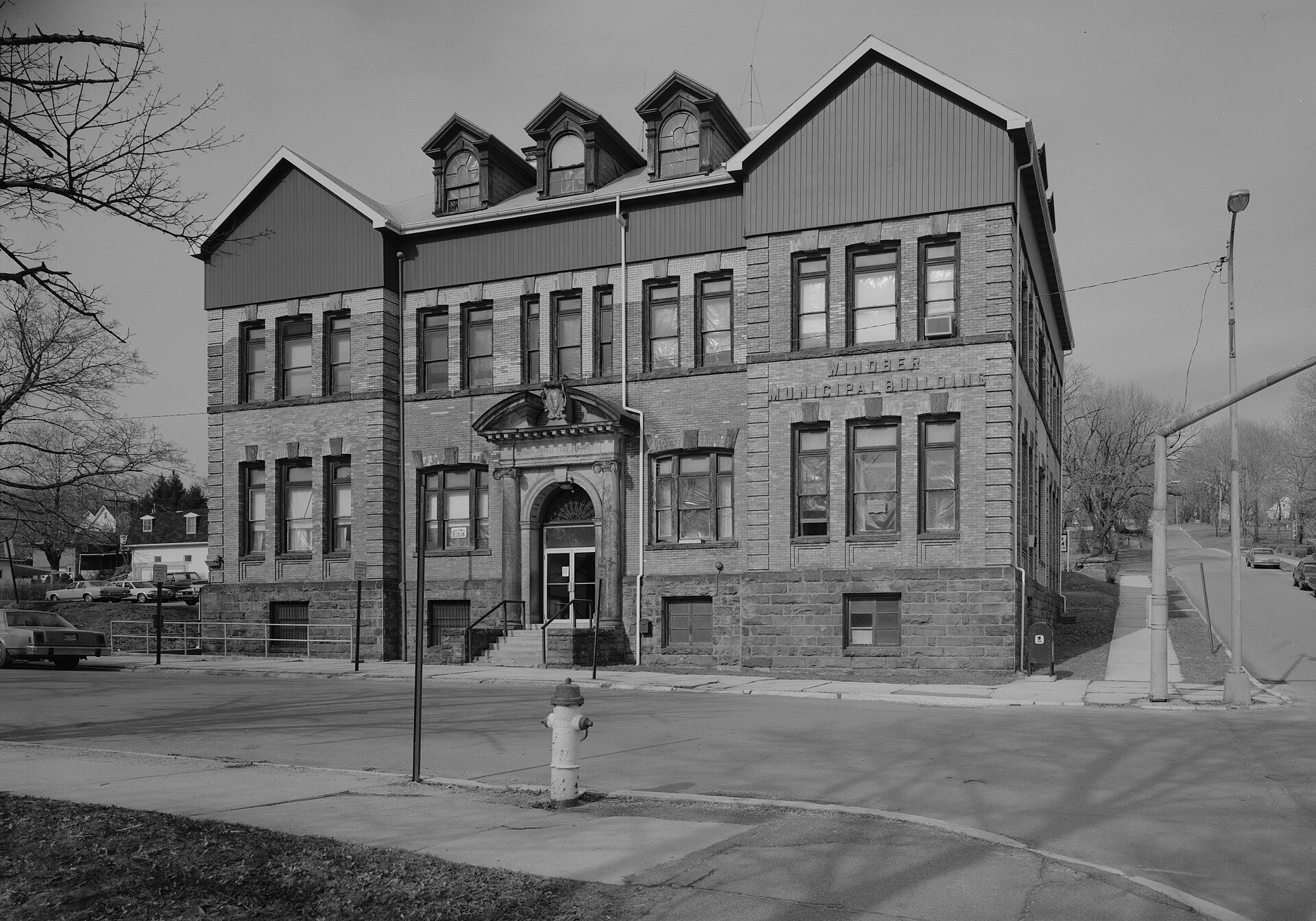 Front of the municipal building in Windber, Somerset County, Pennsylvania, United States.