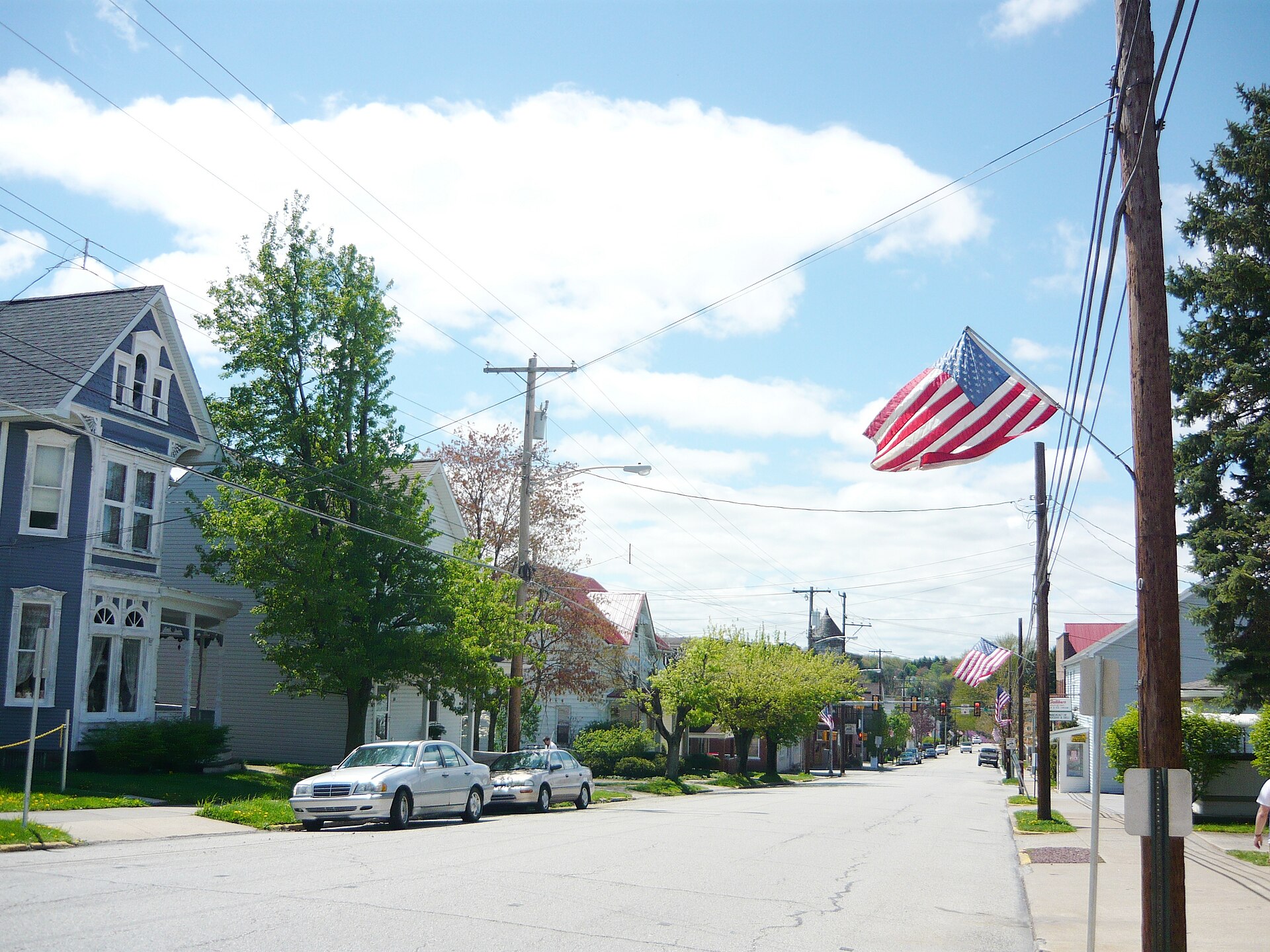 Main Street, Youngstown, Westmoreland County, Pennsylvania, looking westbound.