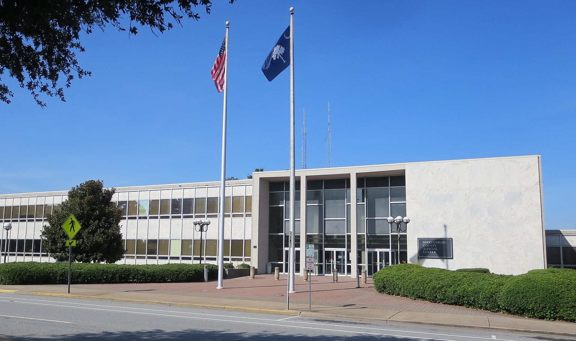 The current Spartanburg County Courthouse is the fifth courthouse in Spartanburg's history and was built in the late 1950s. — South Carolina