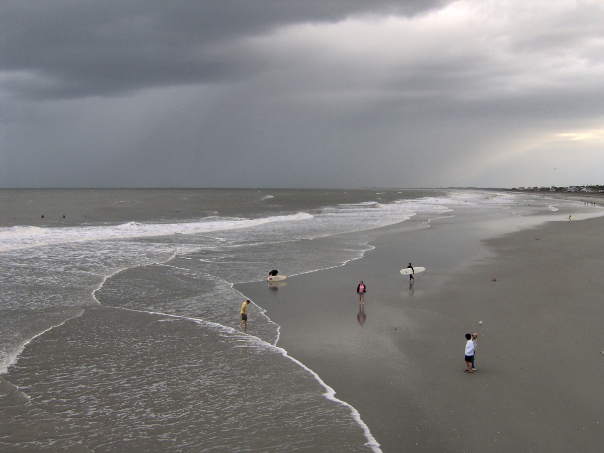 Folly Beach, South Carolina. The clouds are the edges of Subtropical Storm Andrea.