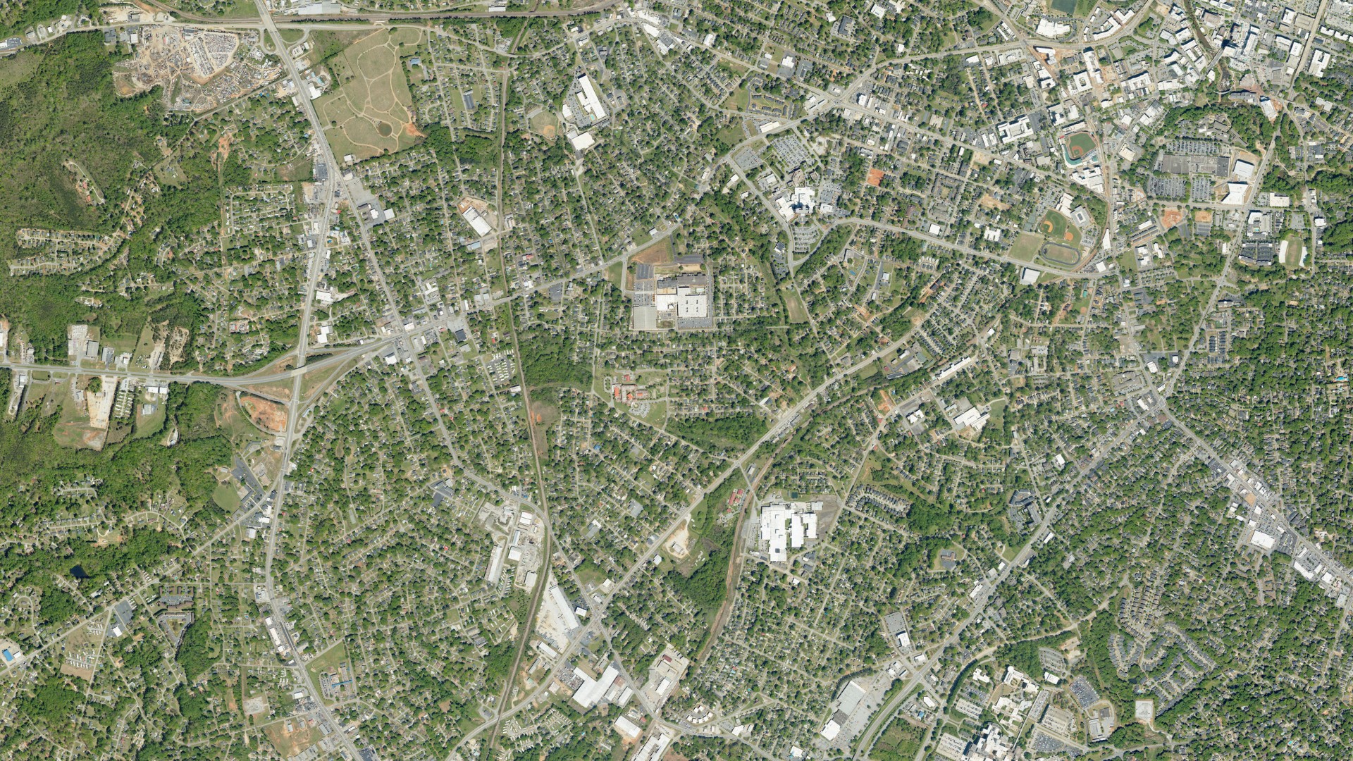 Natural-color aerial photograph of land around Judson, South Carolina