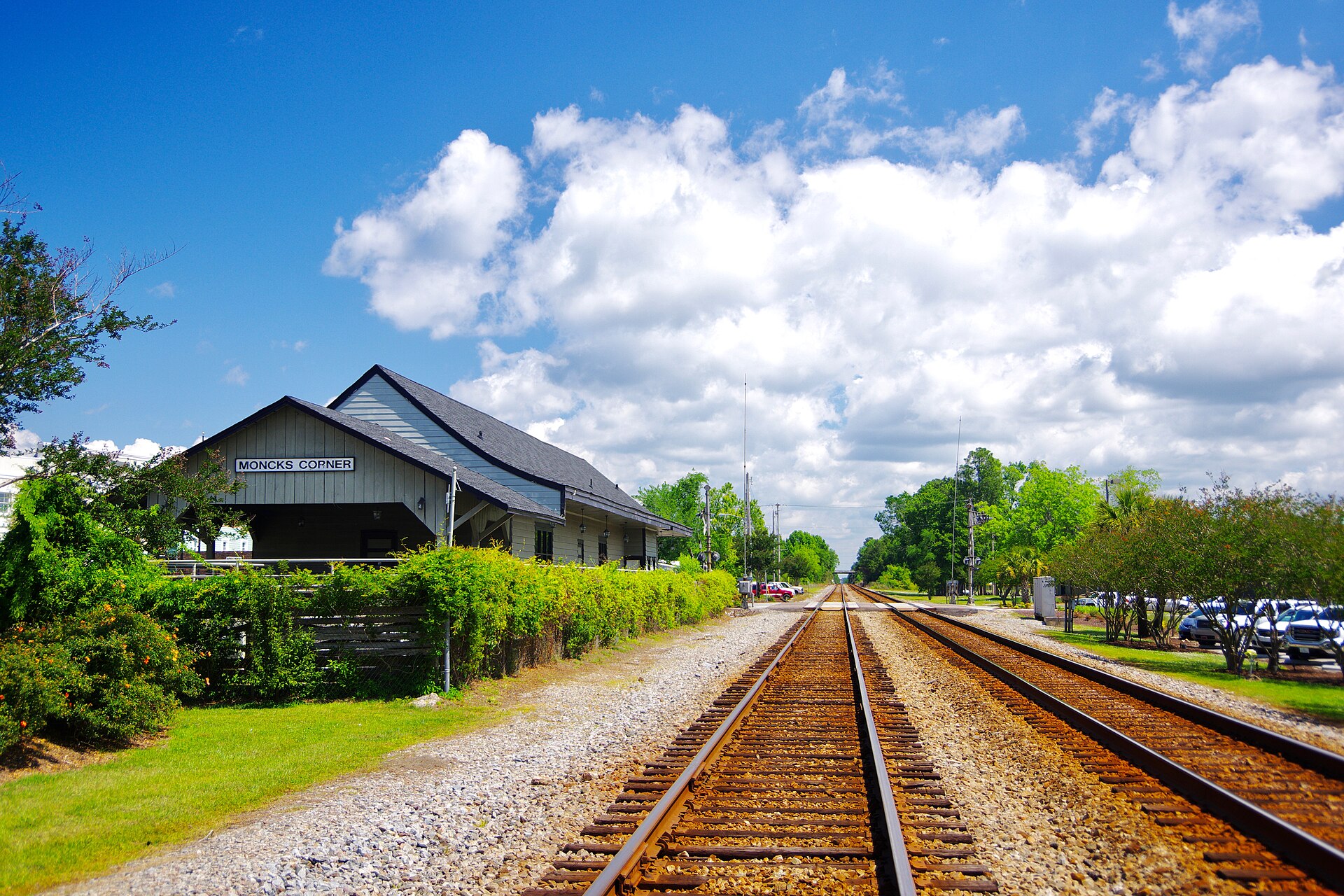 Train station at Moncks Corner, South Carolina, United States.