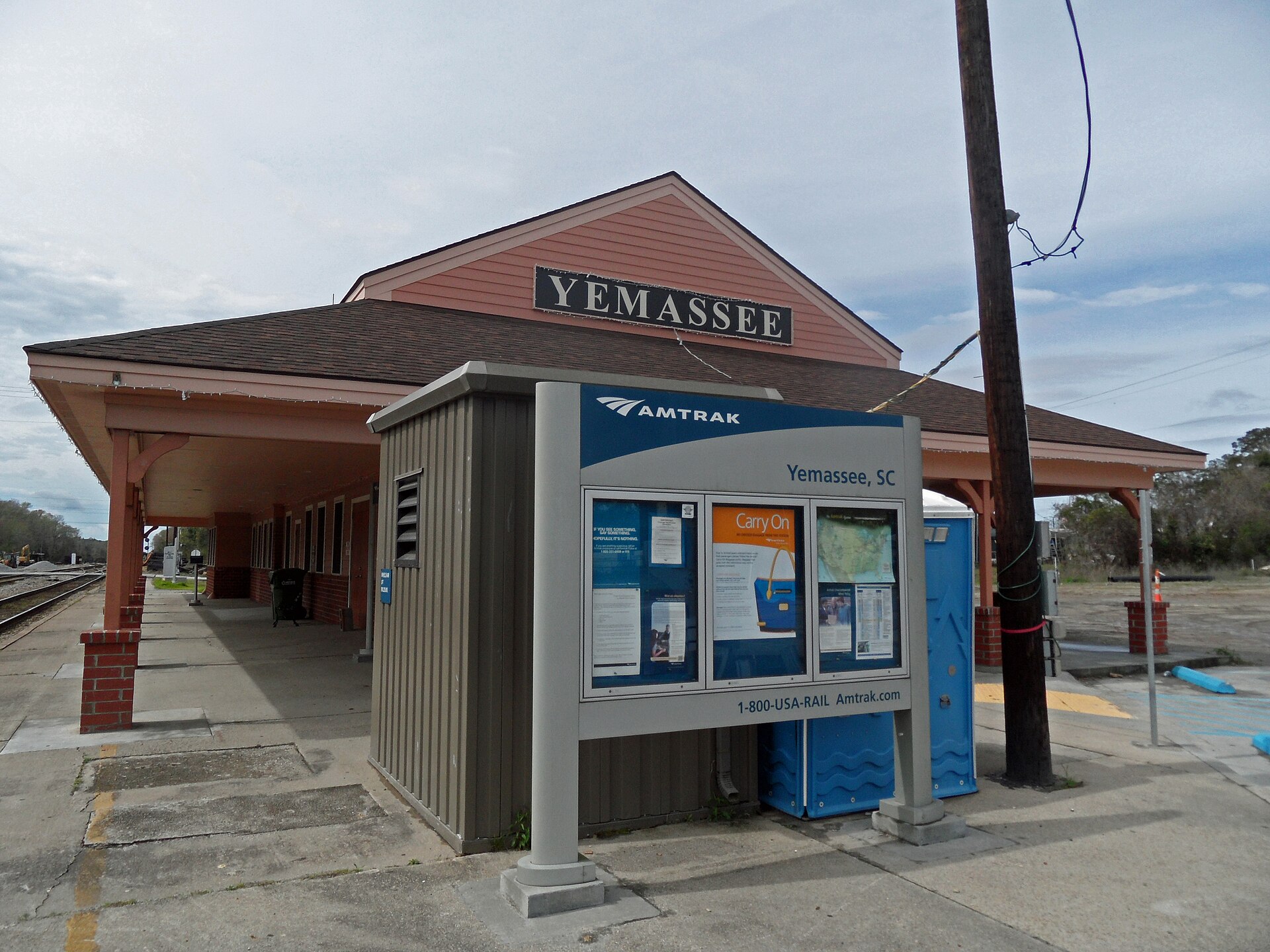 The rebuilt train station in Yemassee, South Carolina.