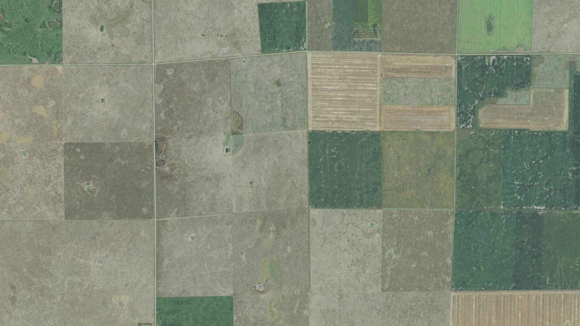 Aerial view of land around Cooper, South Dakota