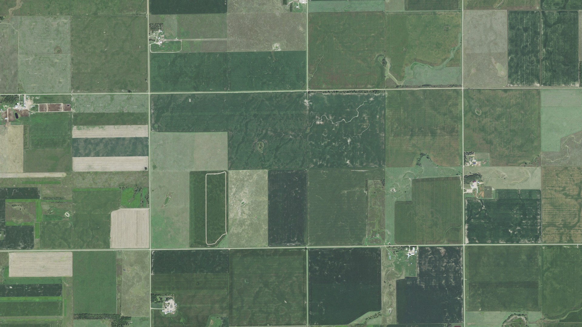 Aerial view of land around Dudley, South Dakota