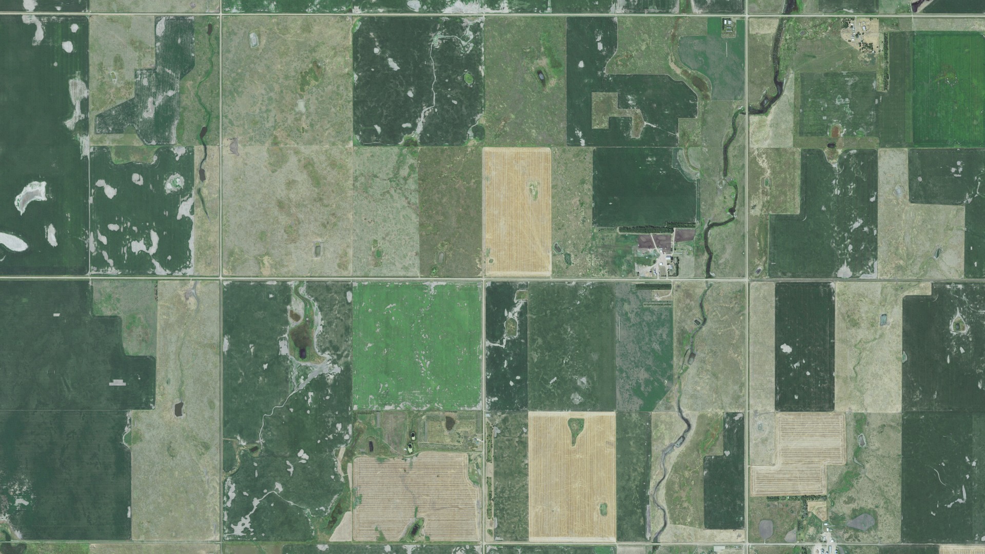 Aerial view of land around Banner, South Dakota