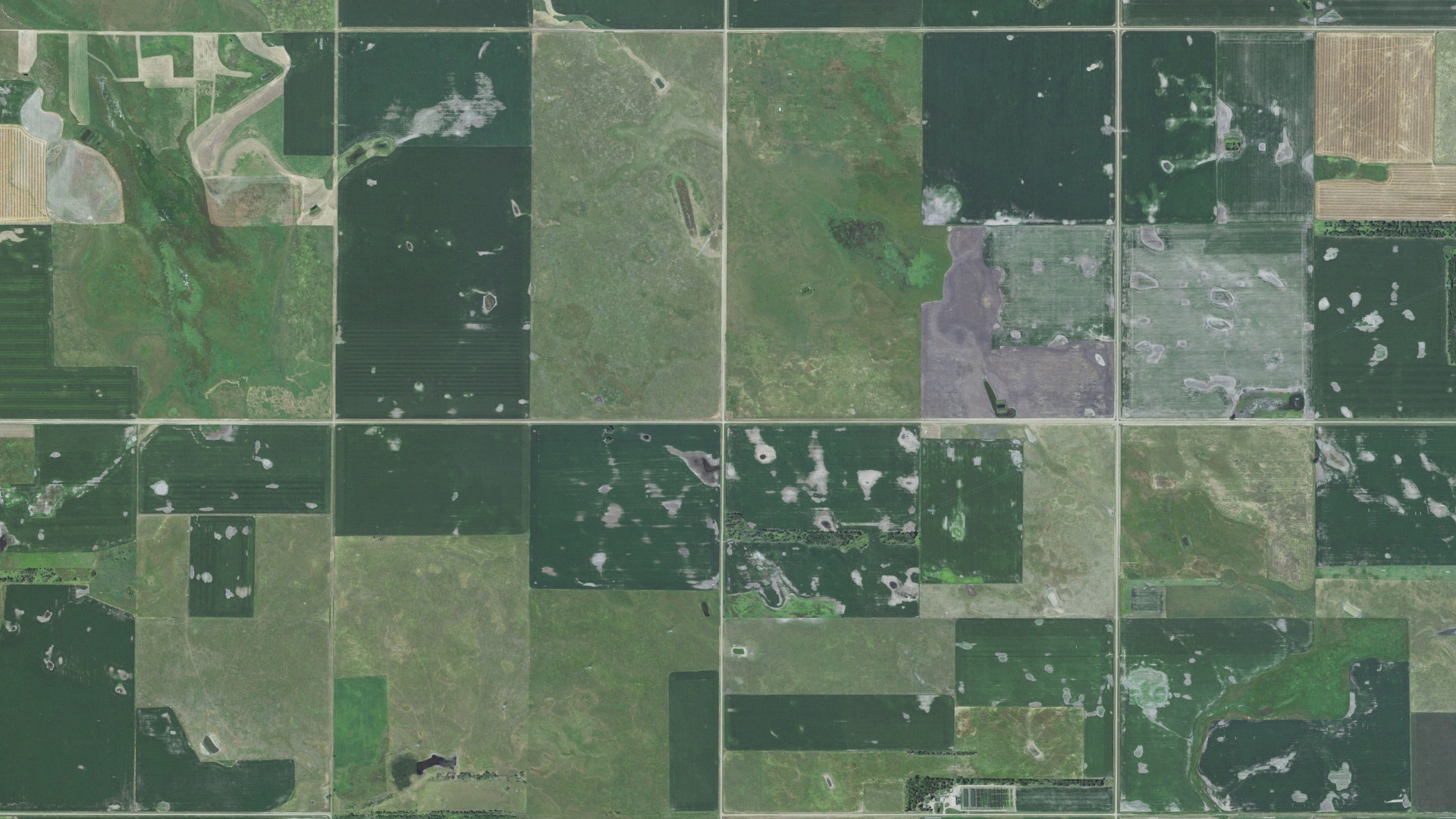 Aerial view of land around Fairfield, South Dakota