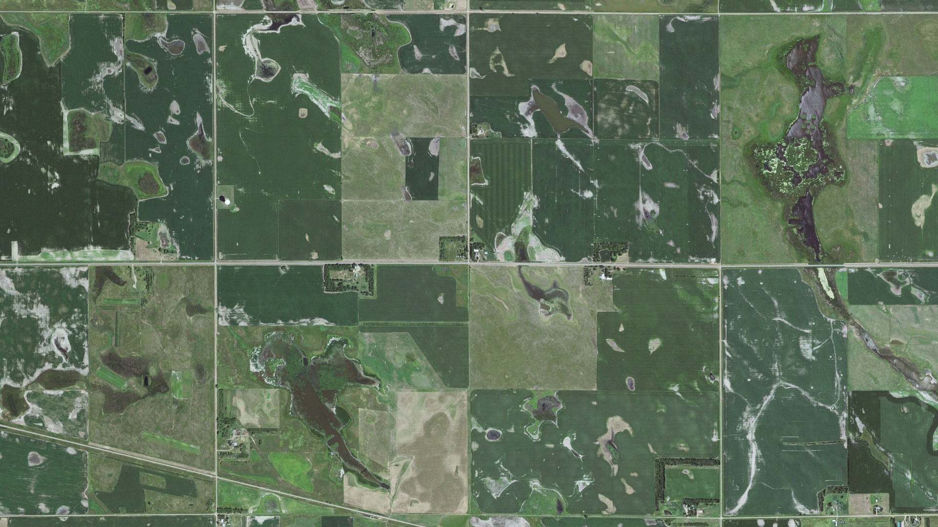 Aerial view of land around Hartland, South Dakota