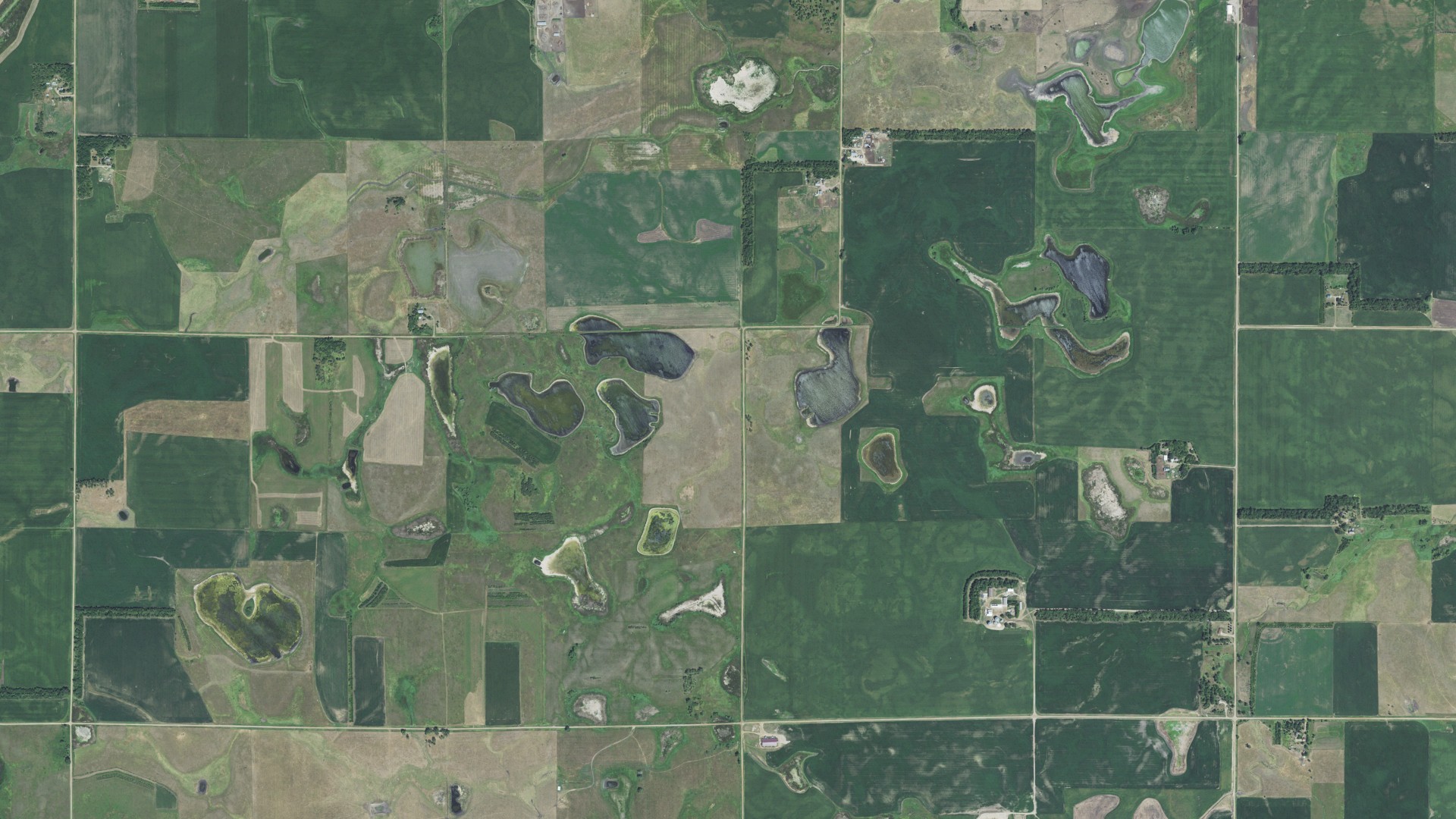 Aerial view of land around Oslo, South Dakota