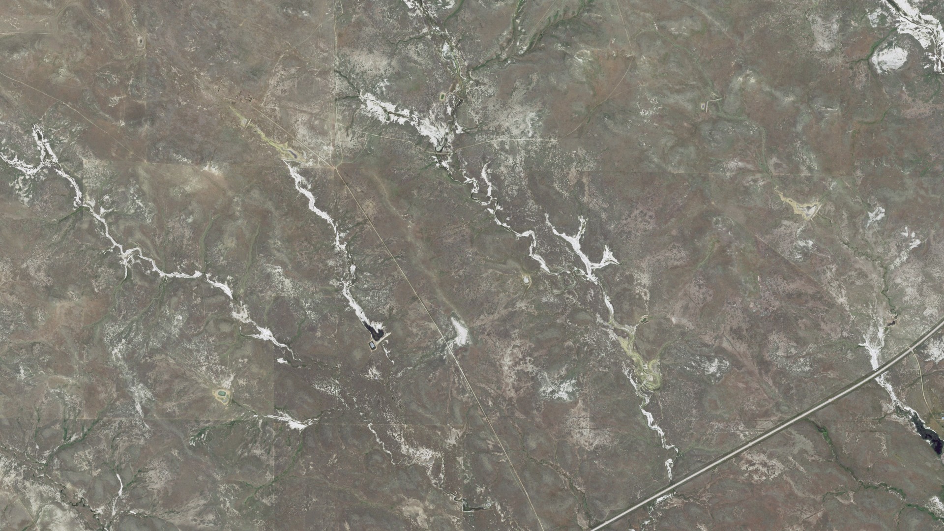 Natural-color aerial photograph of land around Union, South Dakota