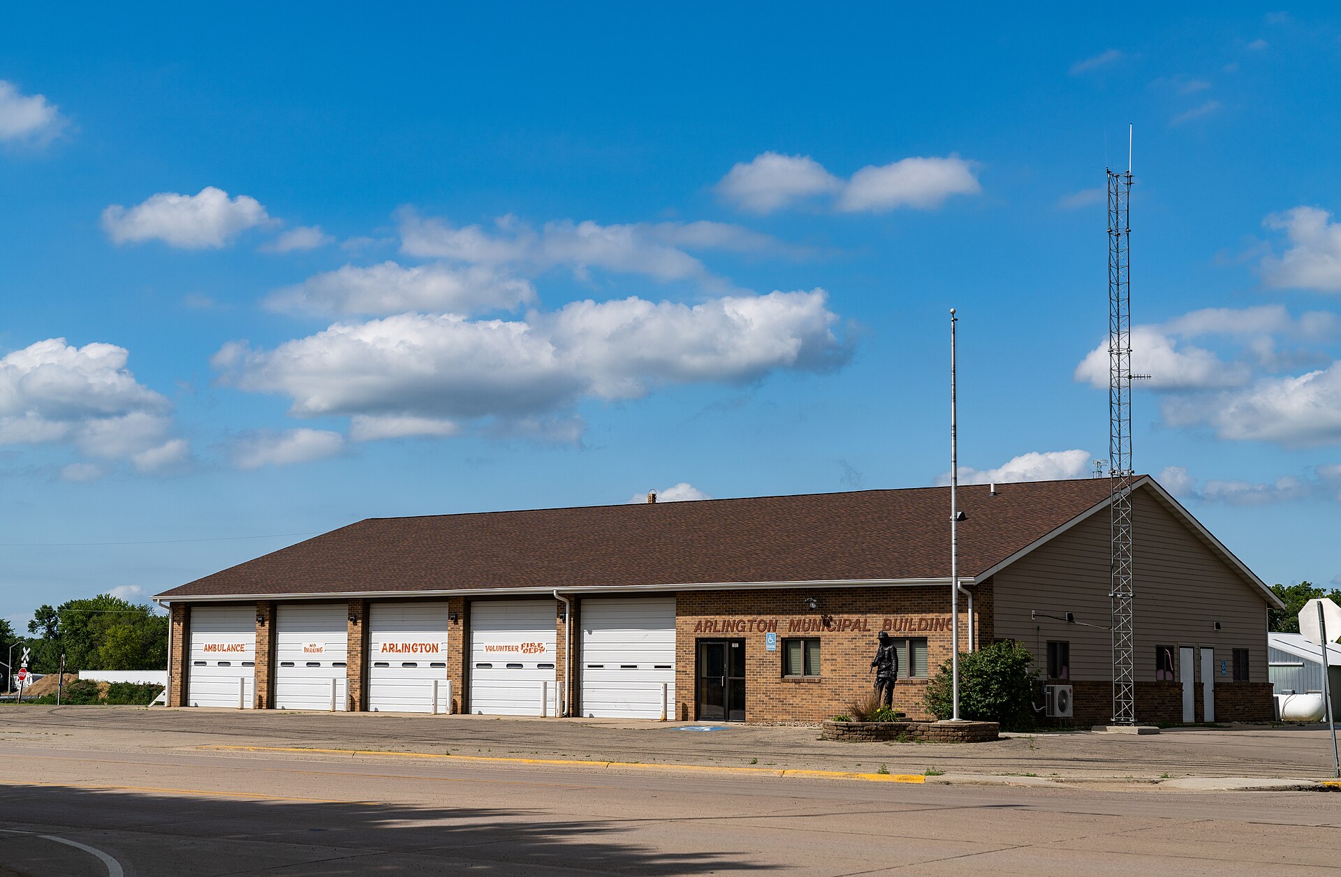 The Arlington, South Dakota municipal building and ambulance and volunteer fire department.