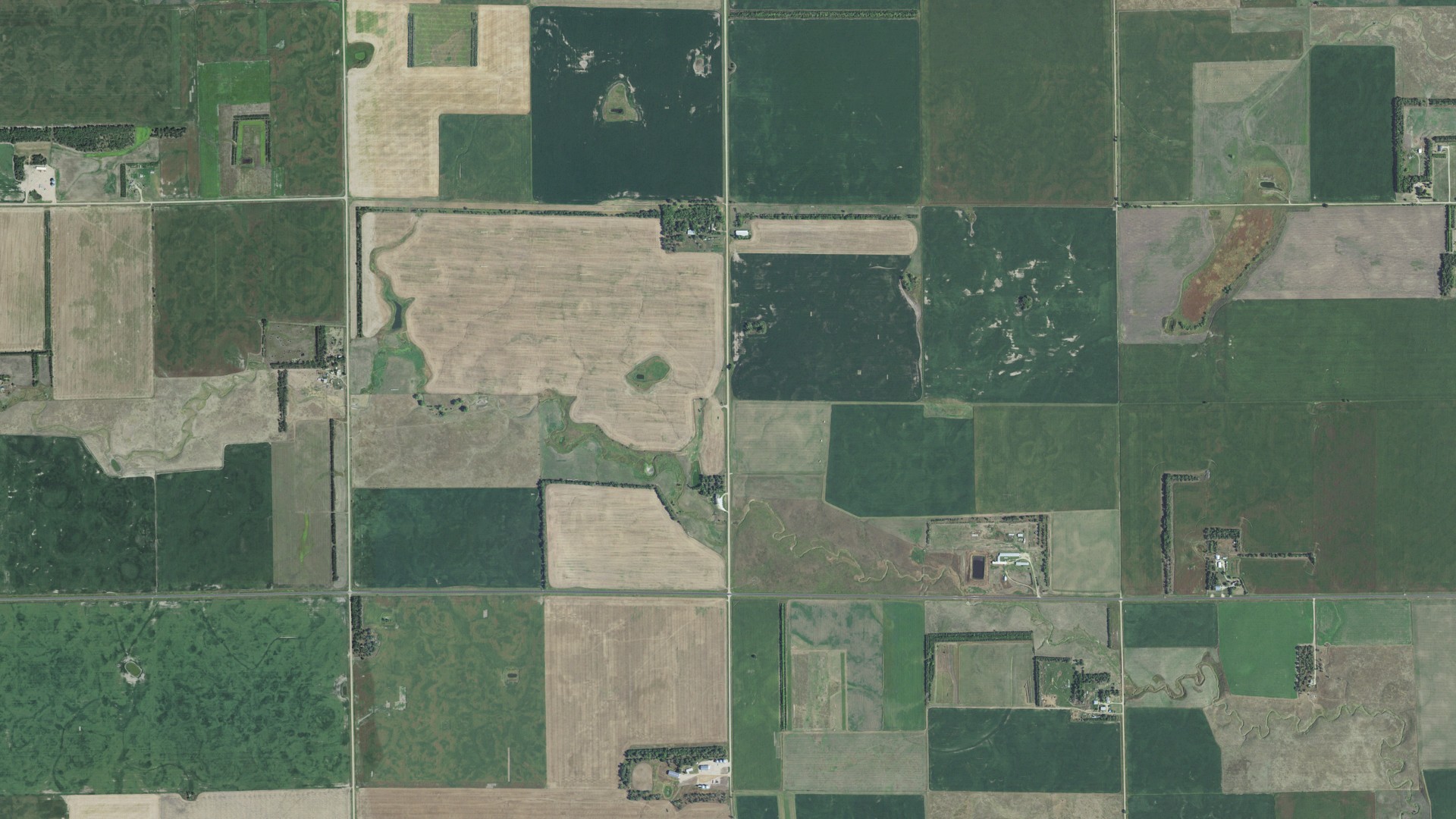 Aerial view of land around Forbes, South Dakota