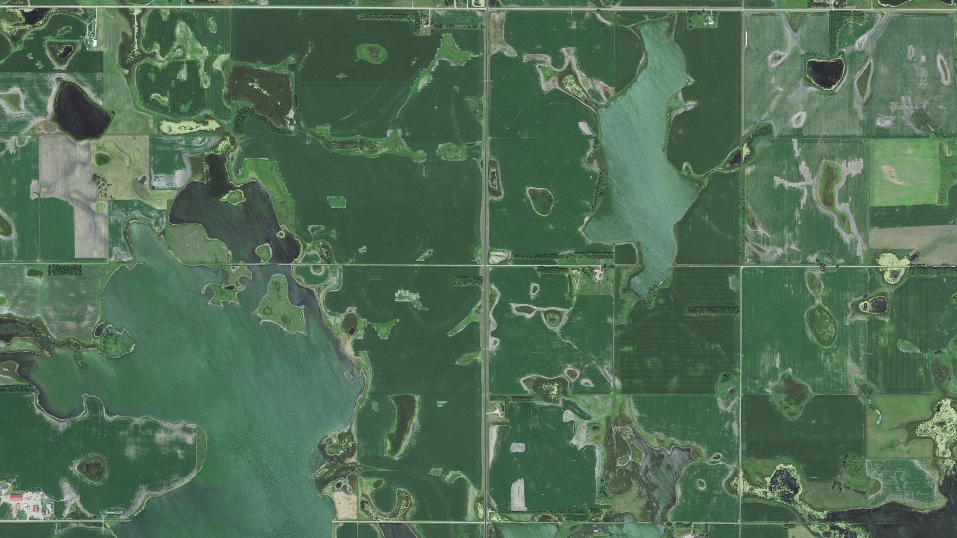 Aerial view of land around Foxton, South Dakota