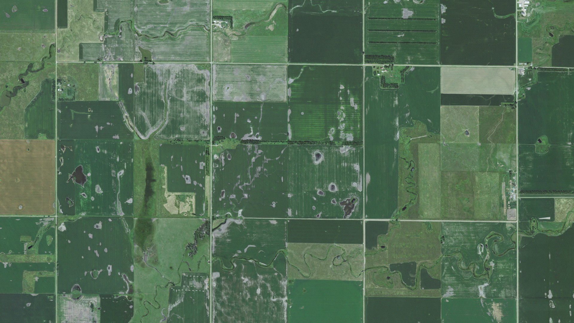 Aerial view of land around Logan, South Dakota