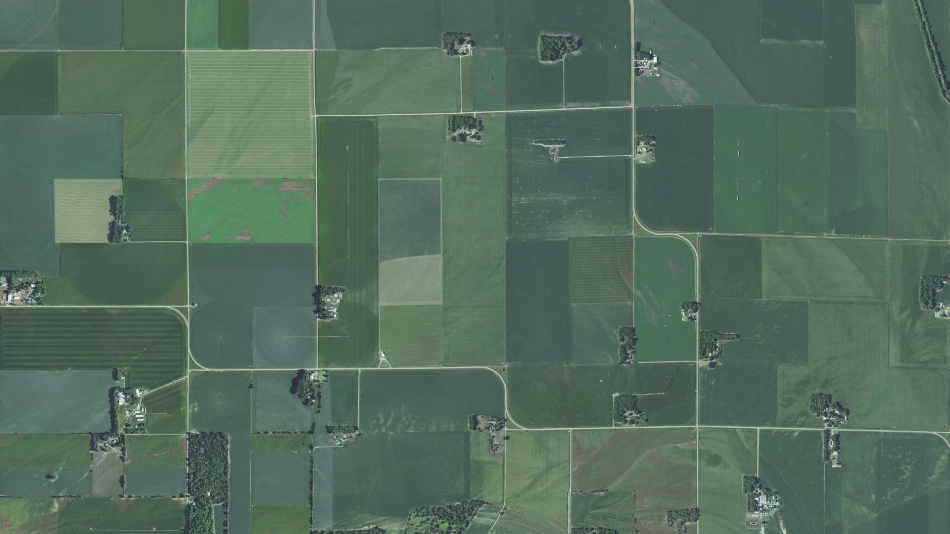 Aerial view of land around Norway, South Dakota