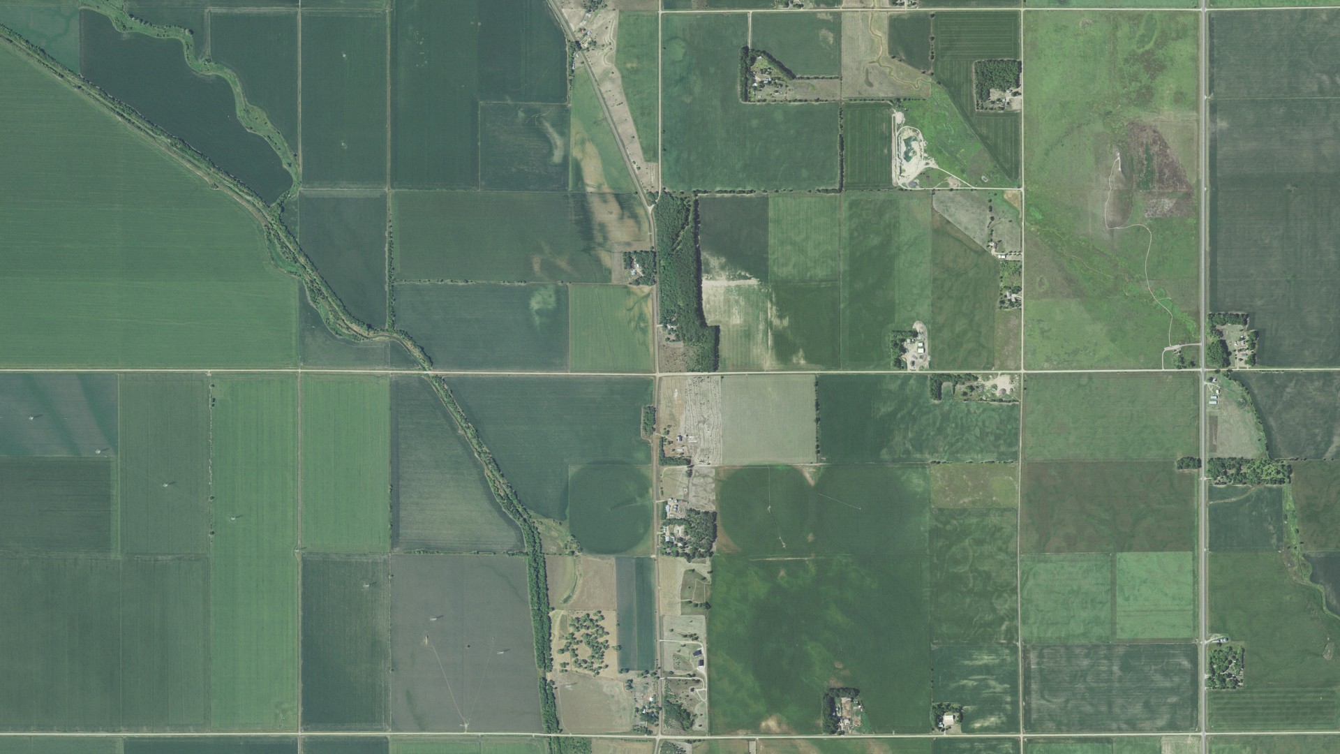 Aerial view of land around Spirit Mound, South Dakota