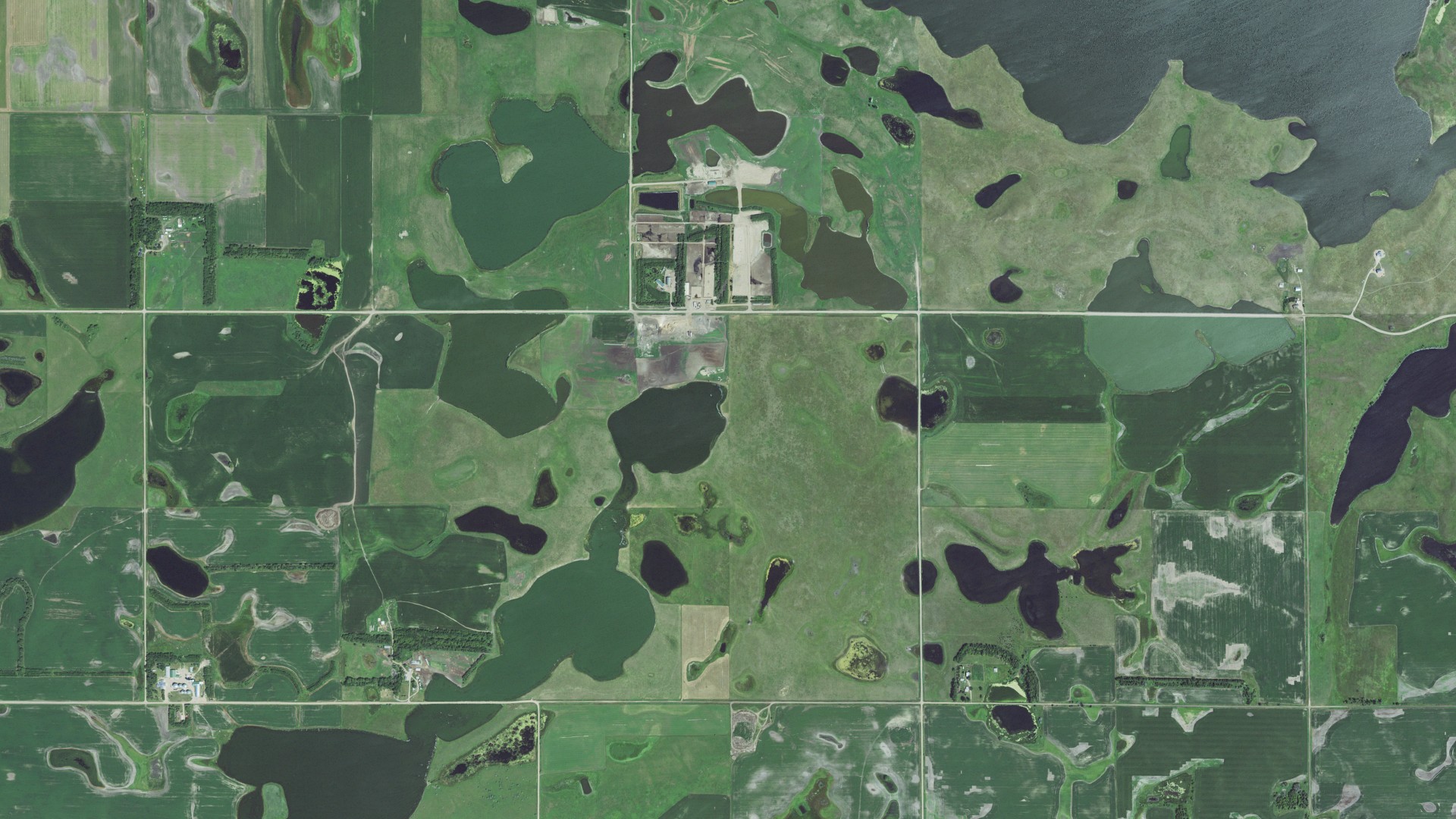 Aerial view of land around Richland, South Dakota